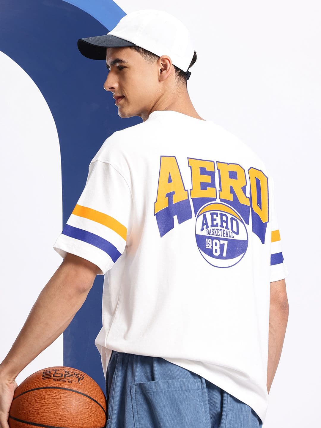 Aeropostale Brand Logo Printed Drop-Shoulder Sleeves Oversized Pure Cotton T-shirt - view 1