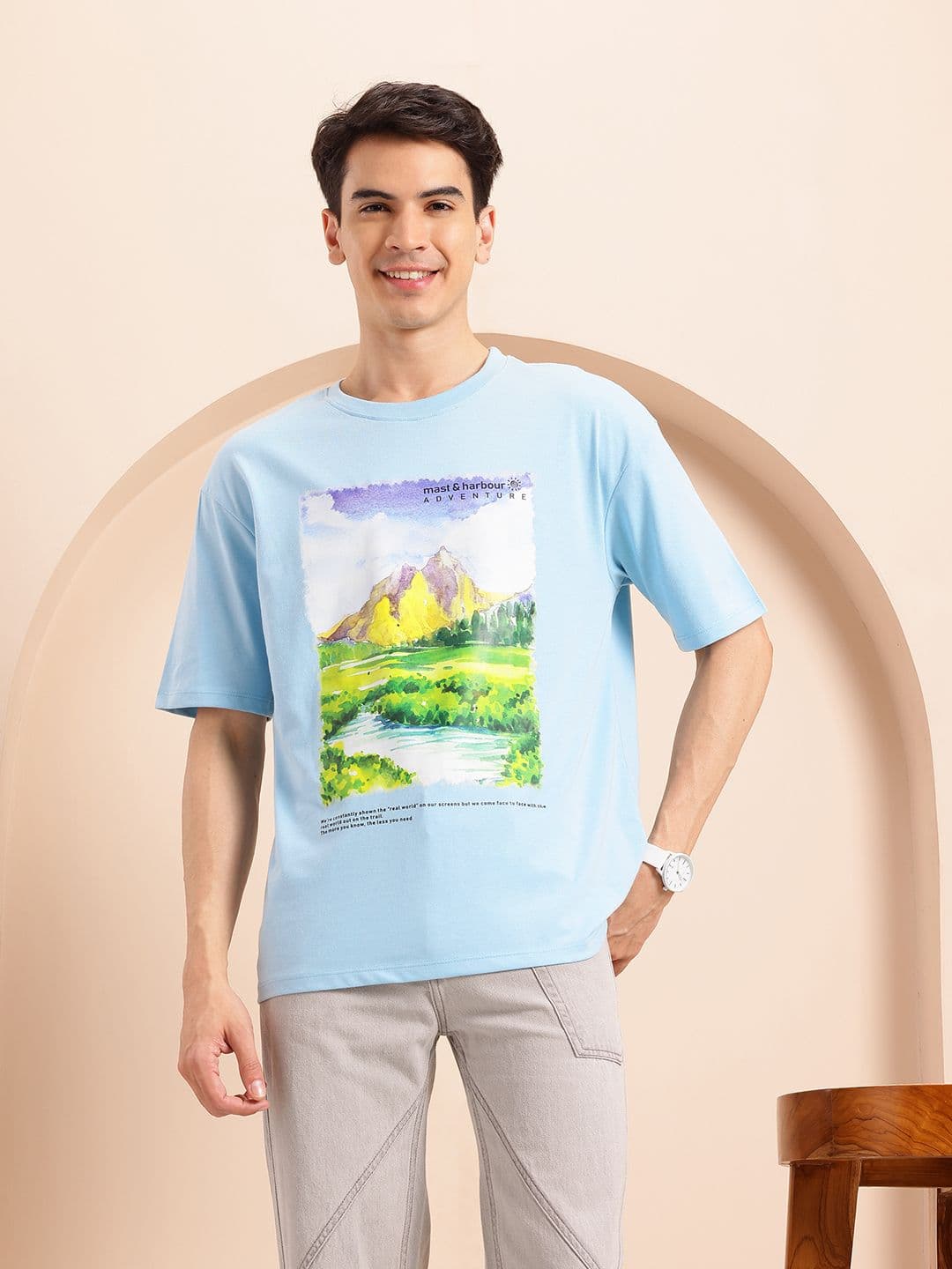Mast & Harbour Men Printed Relaxed Fit T-shirt - view 1