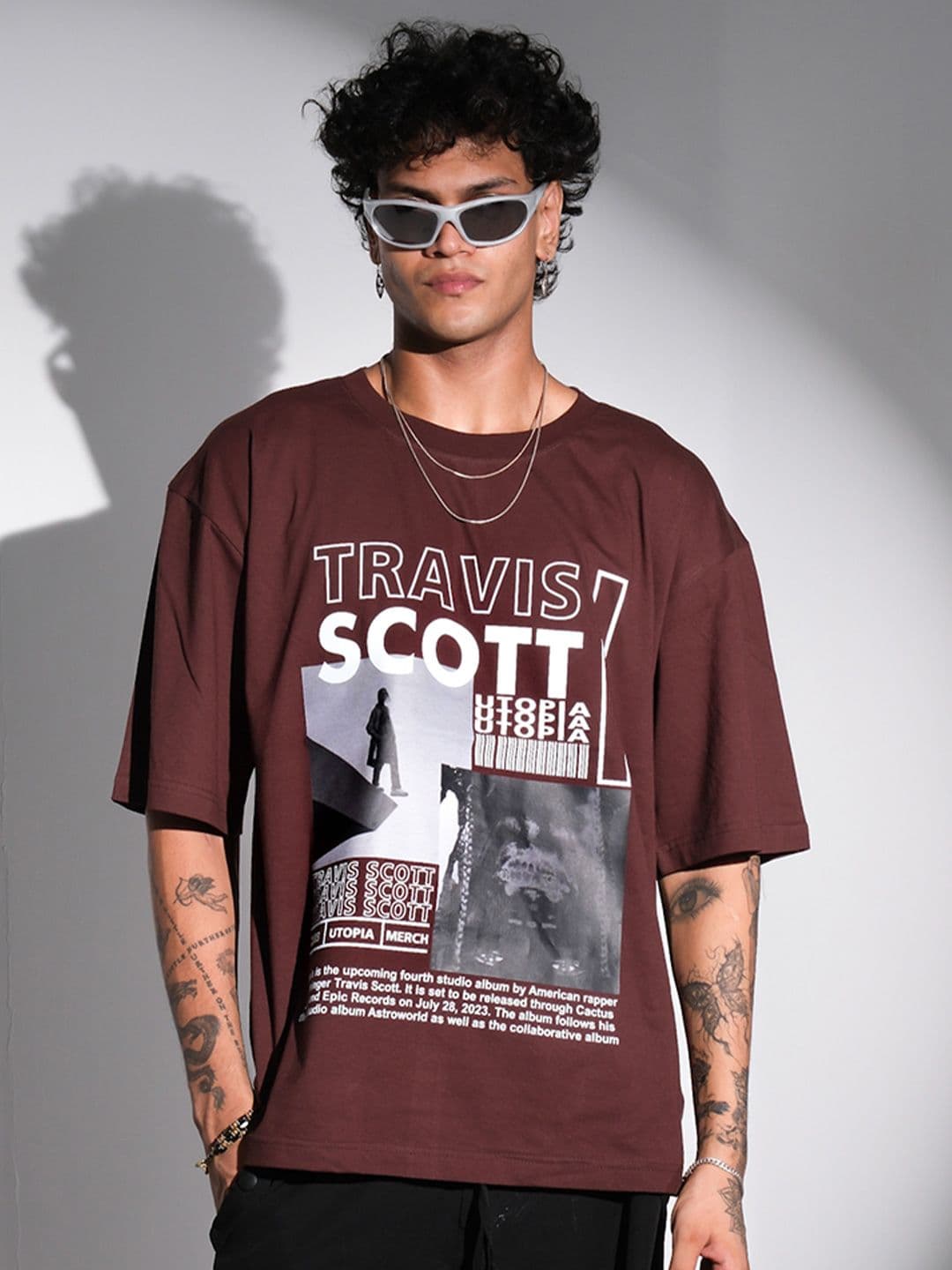 TheBTclub Unisex Travis Scott Printed Activchill Pure Cotton Oversized T-shirt - view 1