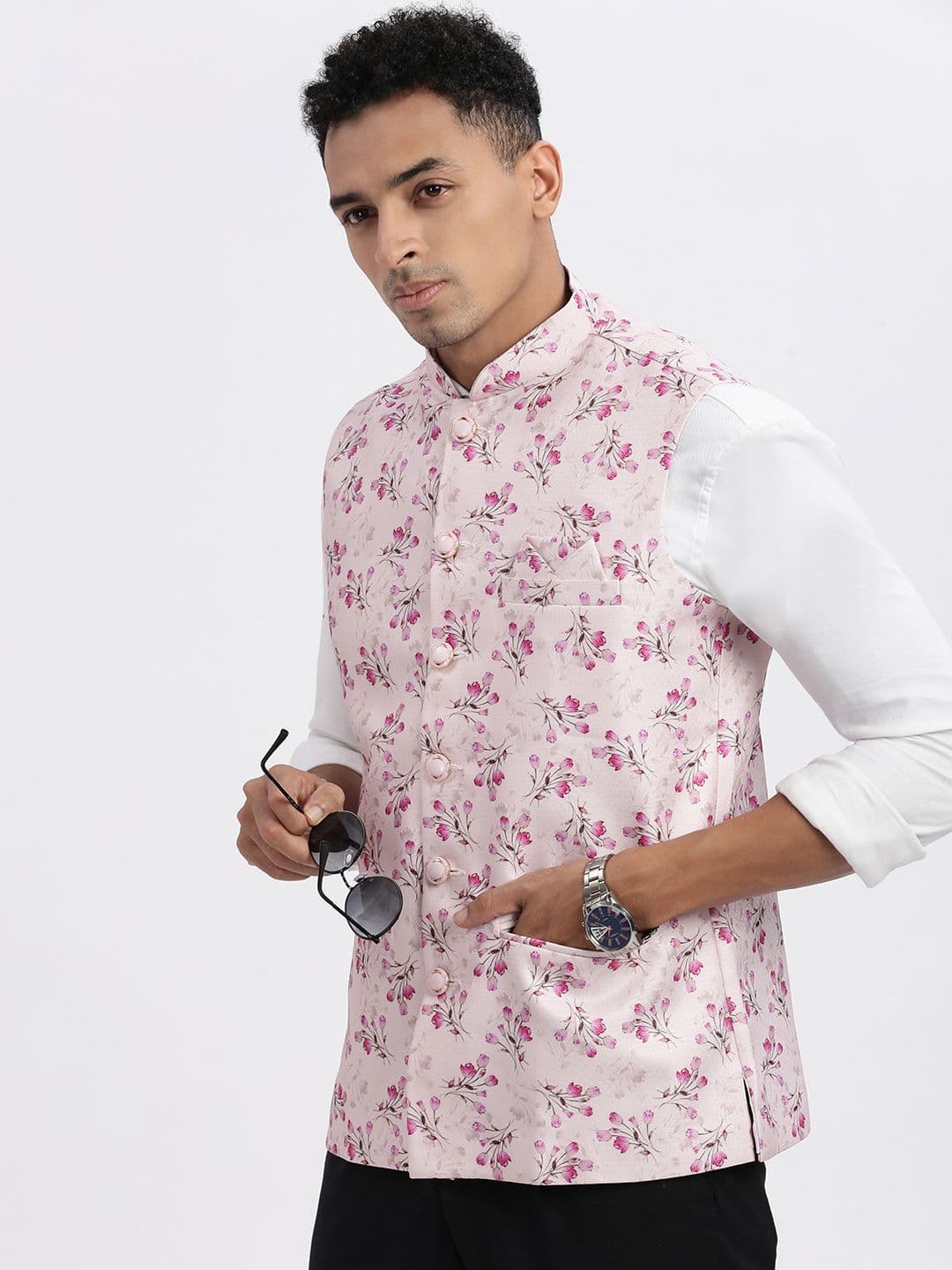 SHOWOFFFF Men Floral Printed Nehru Jackets - view 1