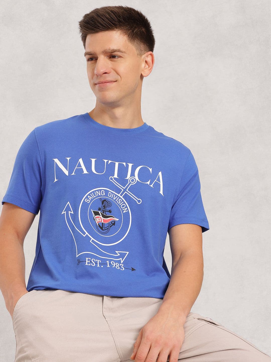 Nautica Men Brand Logo Printed Pure Cotton T-shirt - view 1