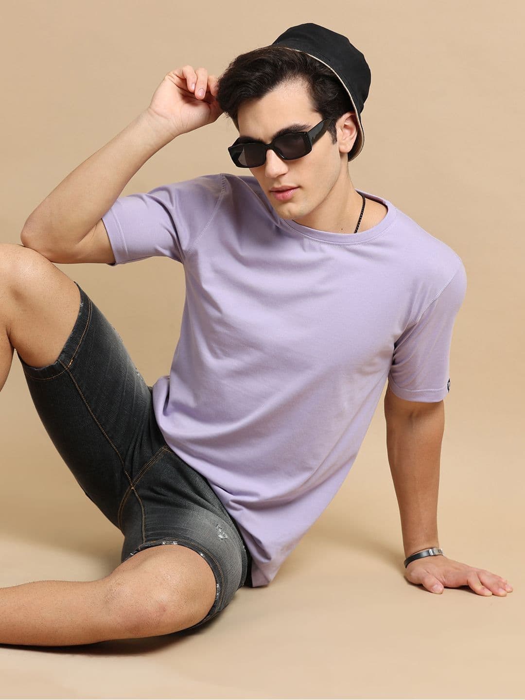 Bushirt Men Solid Round Neck Cotton T-shirt - view 1