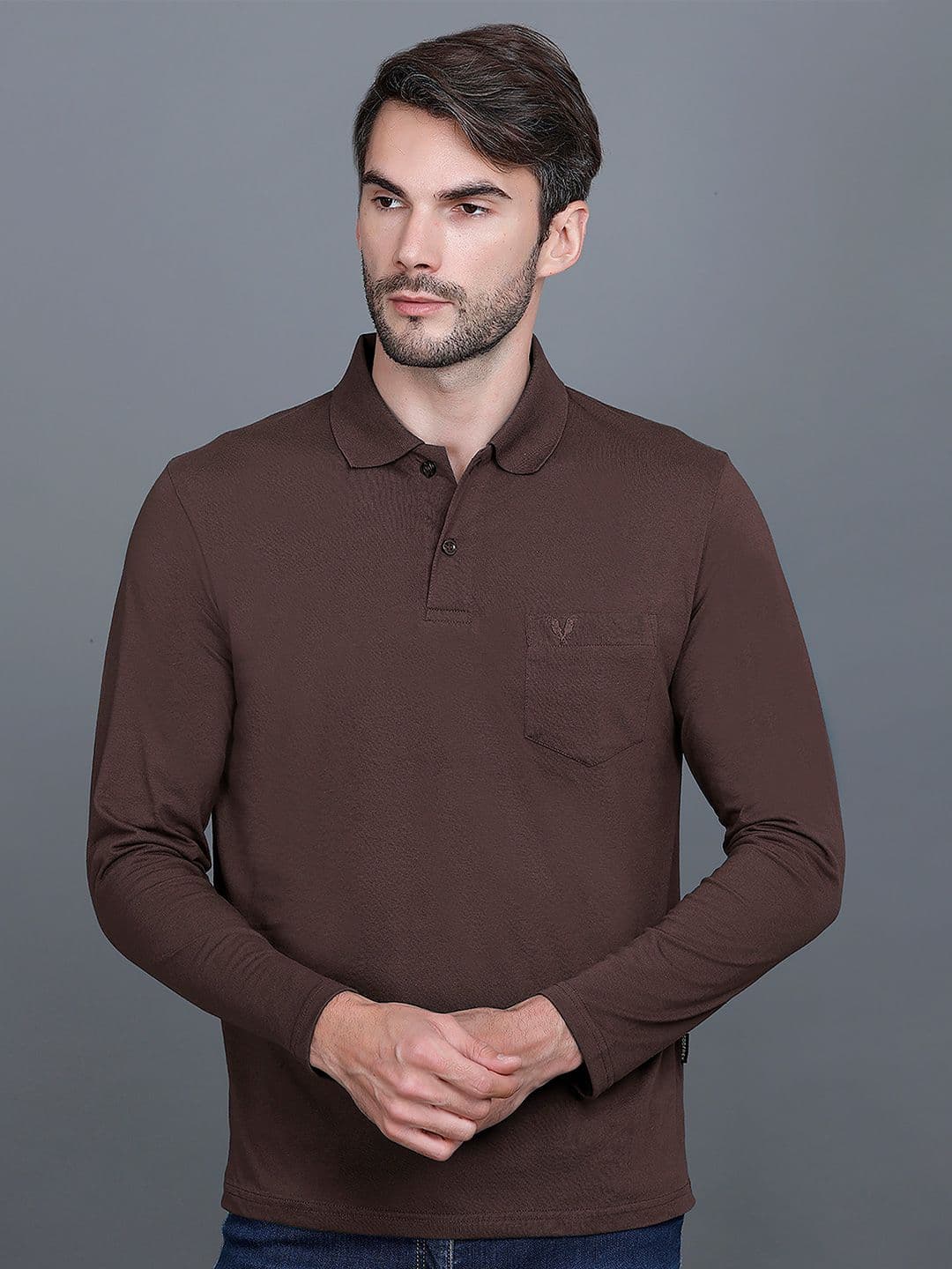 GODFREY Men Solid Polo Collar Cotton T-shirt - view 1