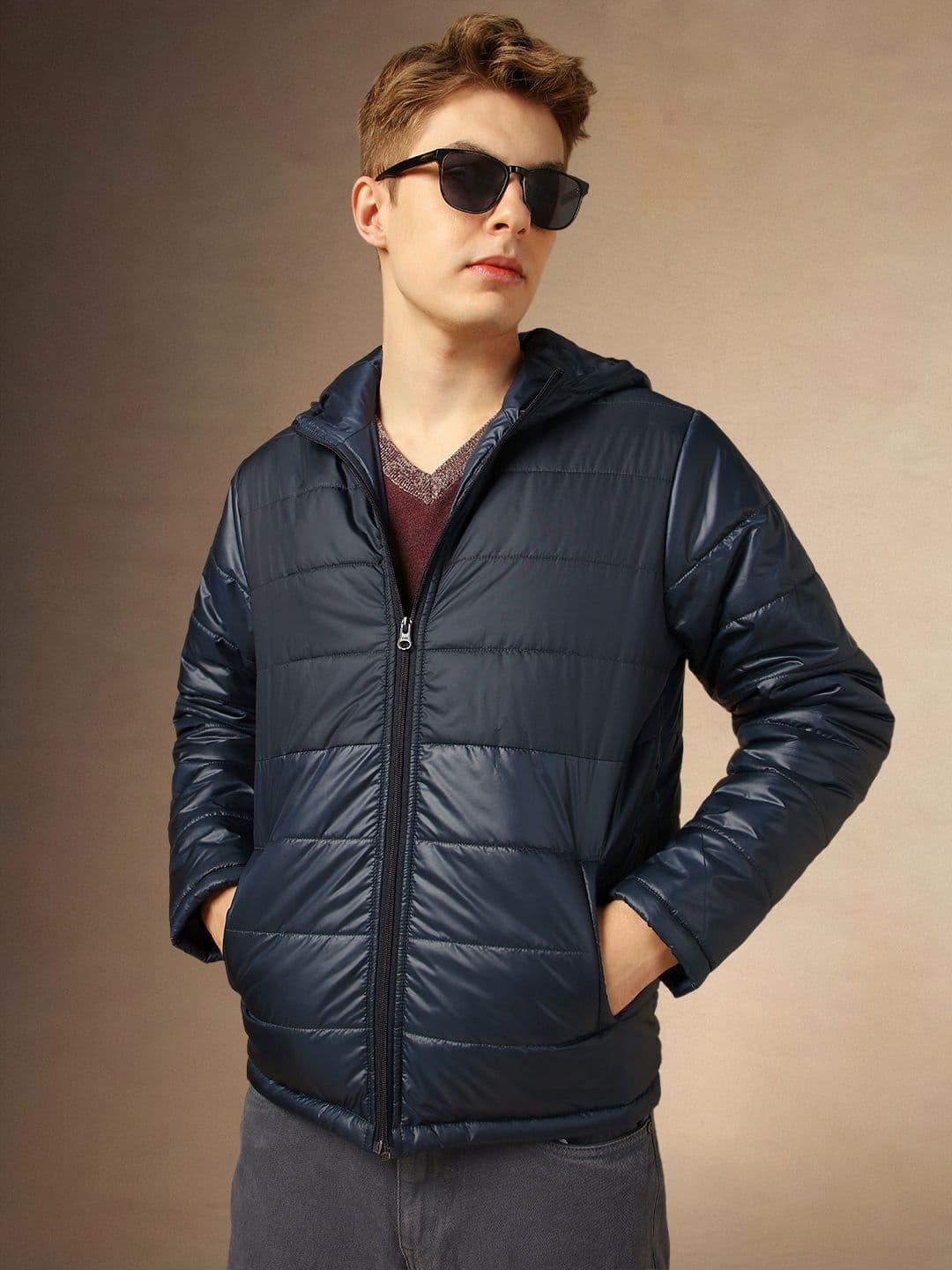 Dennis Lingo Men Hooded Solid Casual Padded Jacket - view 1