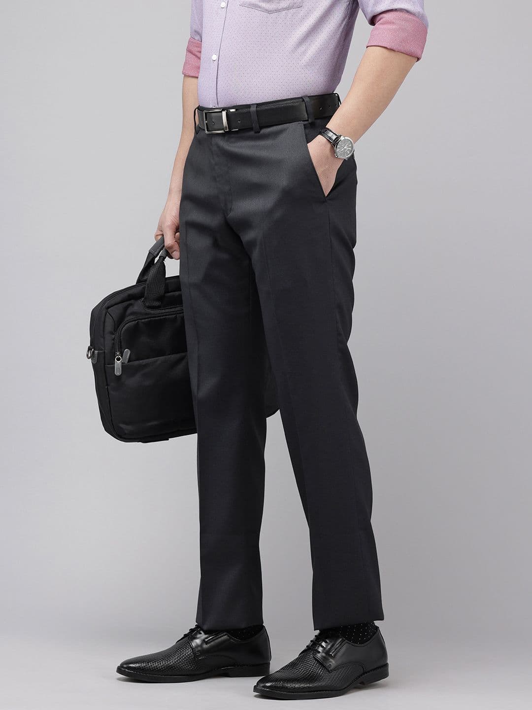 Park Avenue Men Textured Formal Trousers - view 1