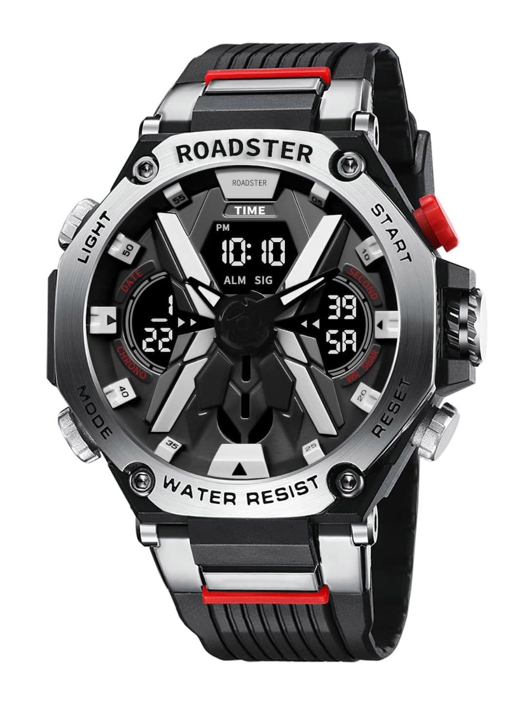 The Roadster Lifestyle Co Men Digital Water Resistant Watch -RDSTR-8087-SILVER - view 1
