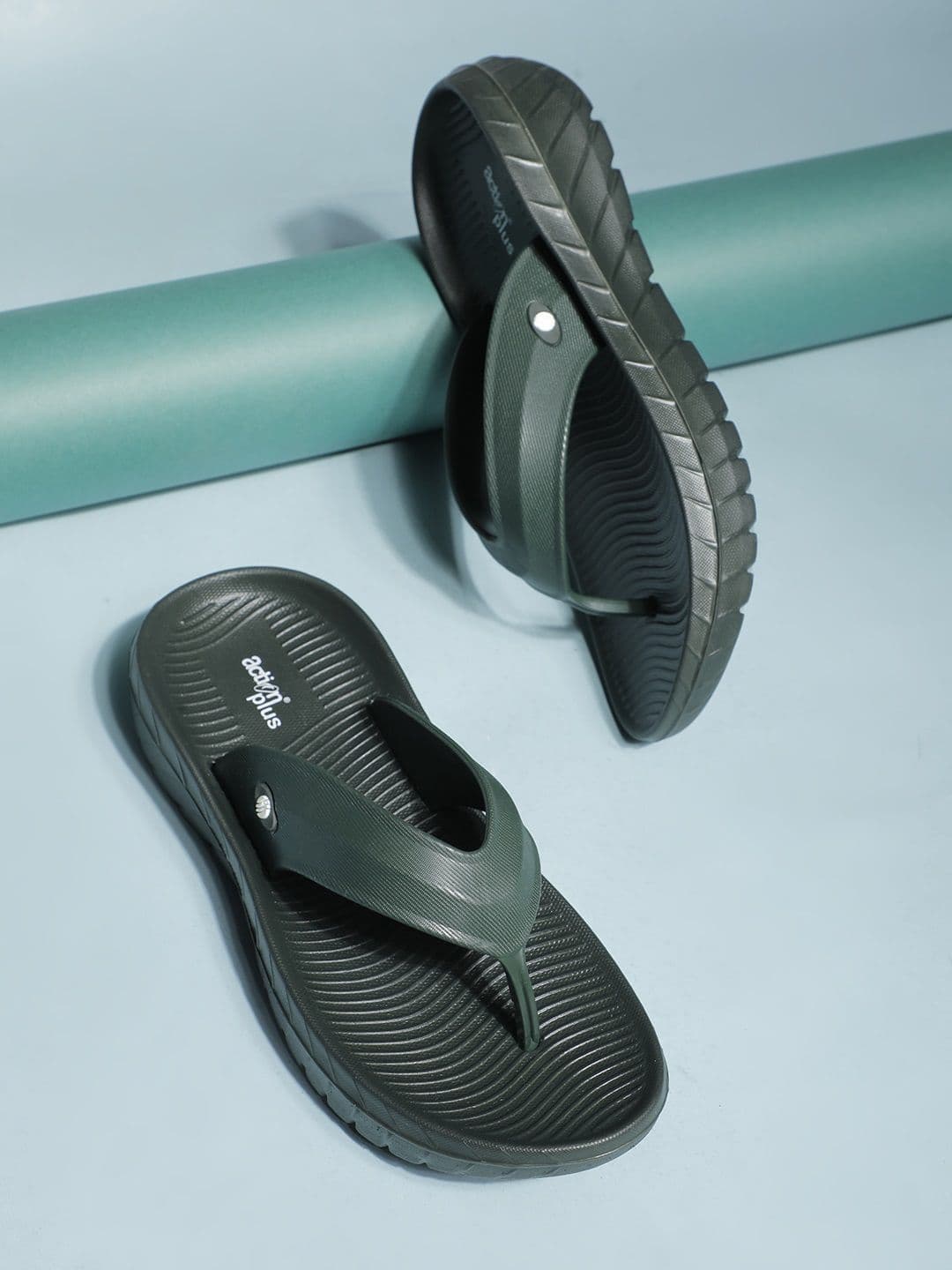 Action Men Olive Green Rubber Slip-On Comfort Sandals - view 1