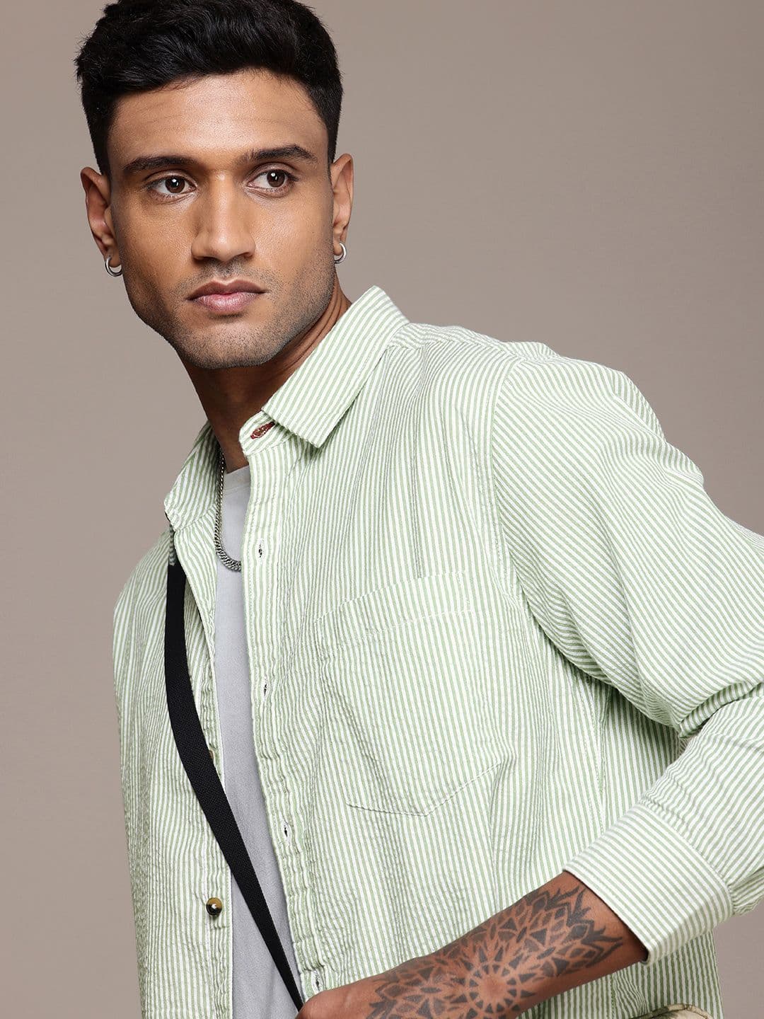 Roadster Men Striped Pure Cotton Casual Shirt - view 1