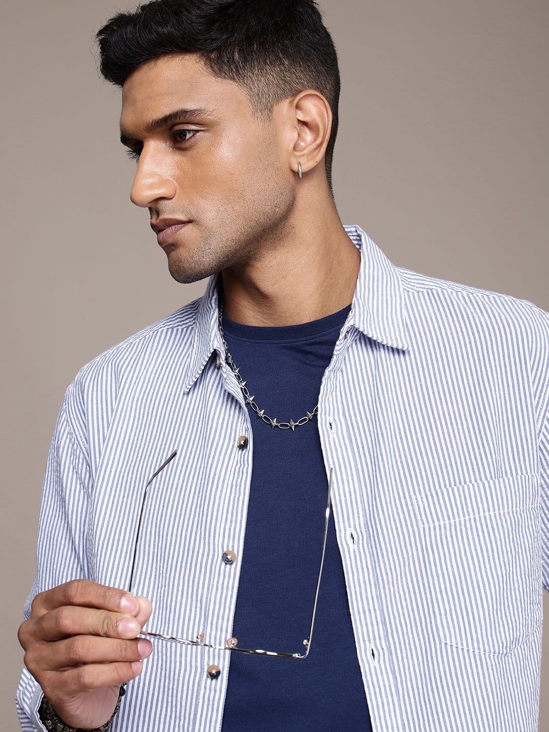 Roadster Men Striped Pure Cotton Casual Shirt - view 1