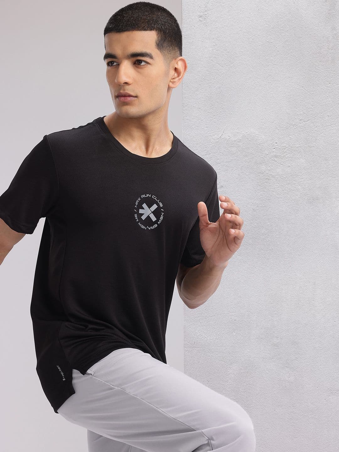 HRX by Hrithik Roshan Brand Logo Printed Rapid-Dry Running T-shirt - view 1