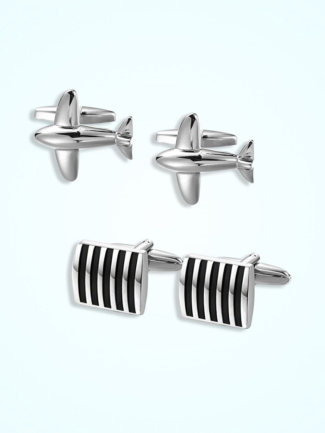 Peora Men Set Of 2 Textured Contemporary Cufflink - view 1