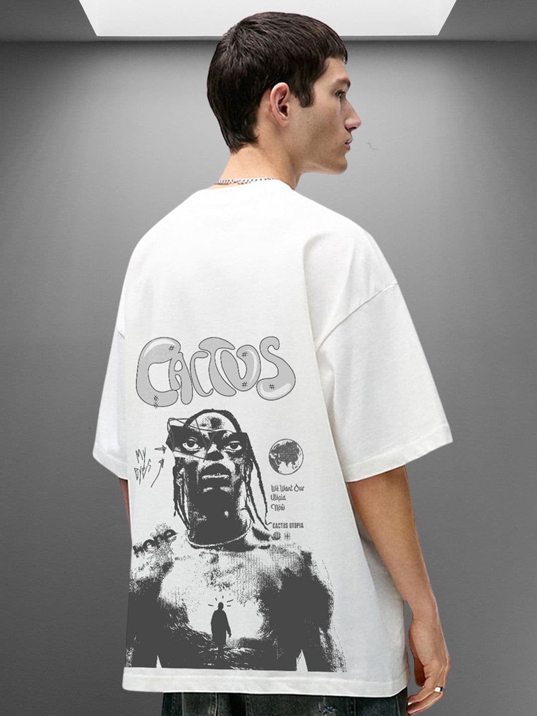 PRONK Men Graphic Printed Round Neck Cotton Oversized T-shirt - view 1