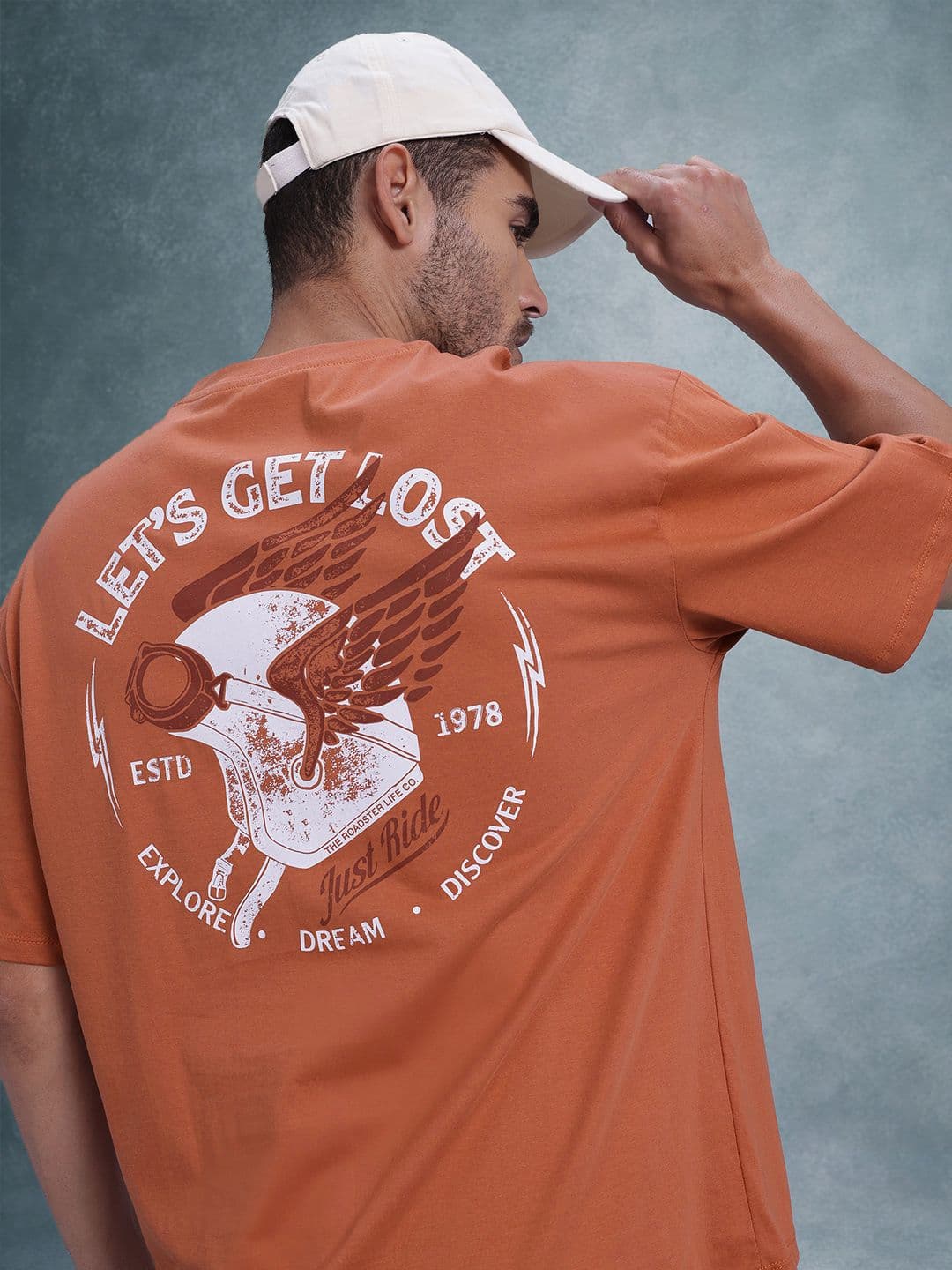 The Roadster Life Co. Printed Pure Cotton Oversized T-shirt - view 1