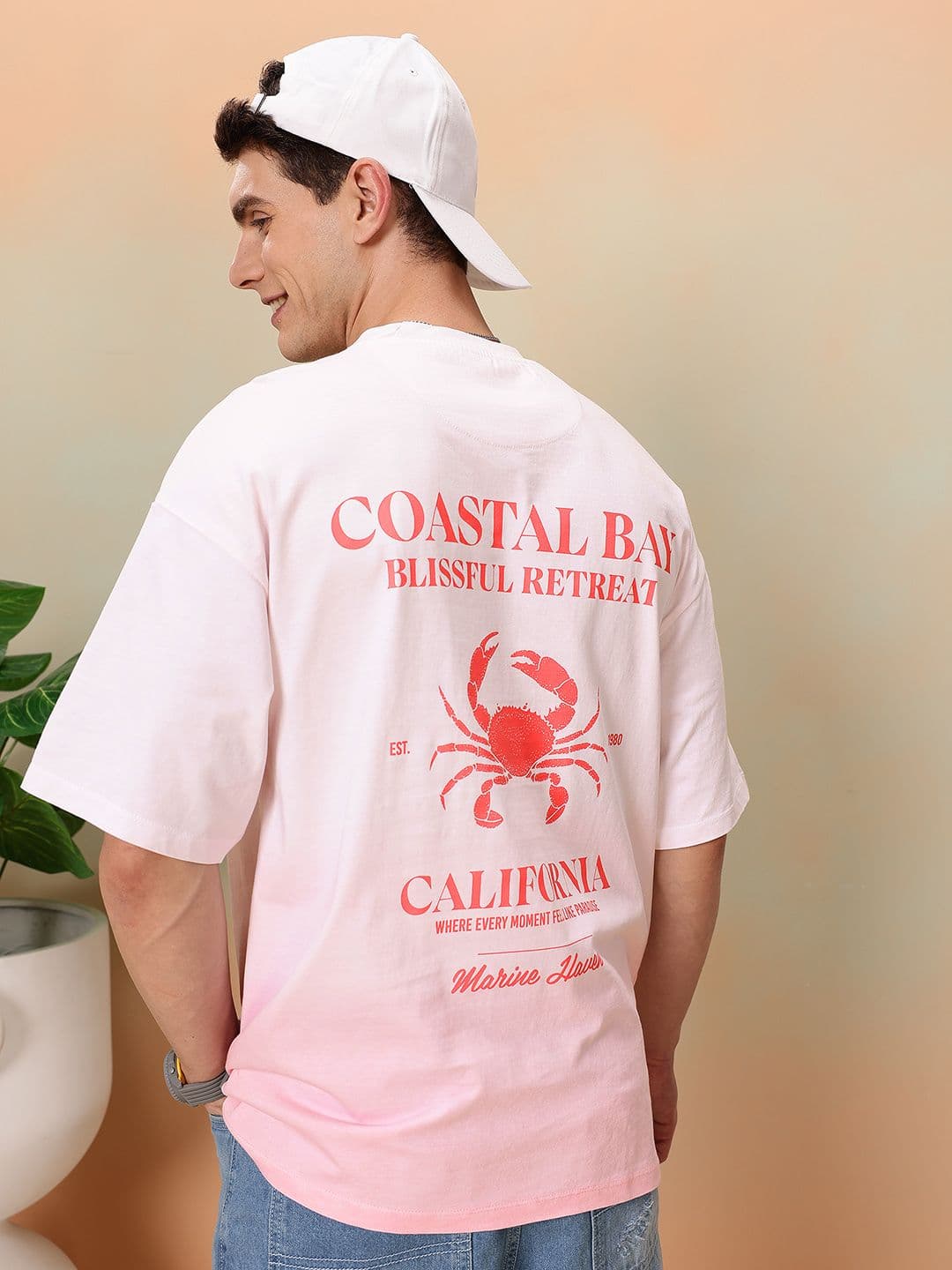 Mast & Harbour Typography & Ombre Tie and Dye Drop-Shoulder Sleeves Relaxed Fit T-shirt - view 1