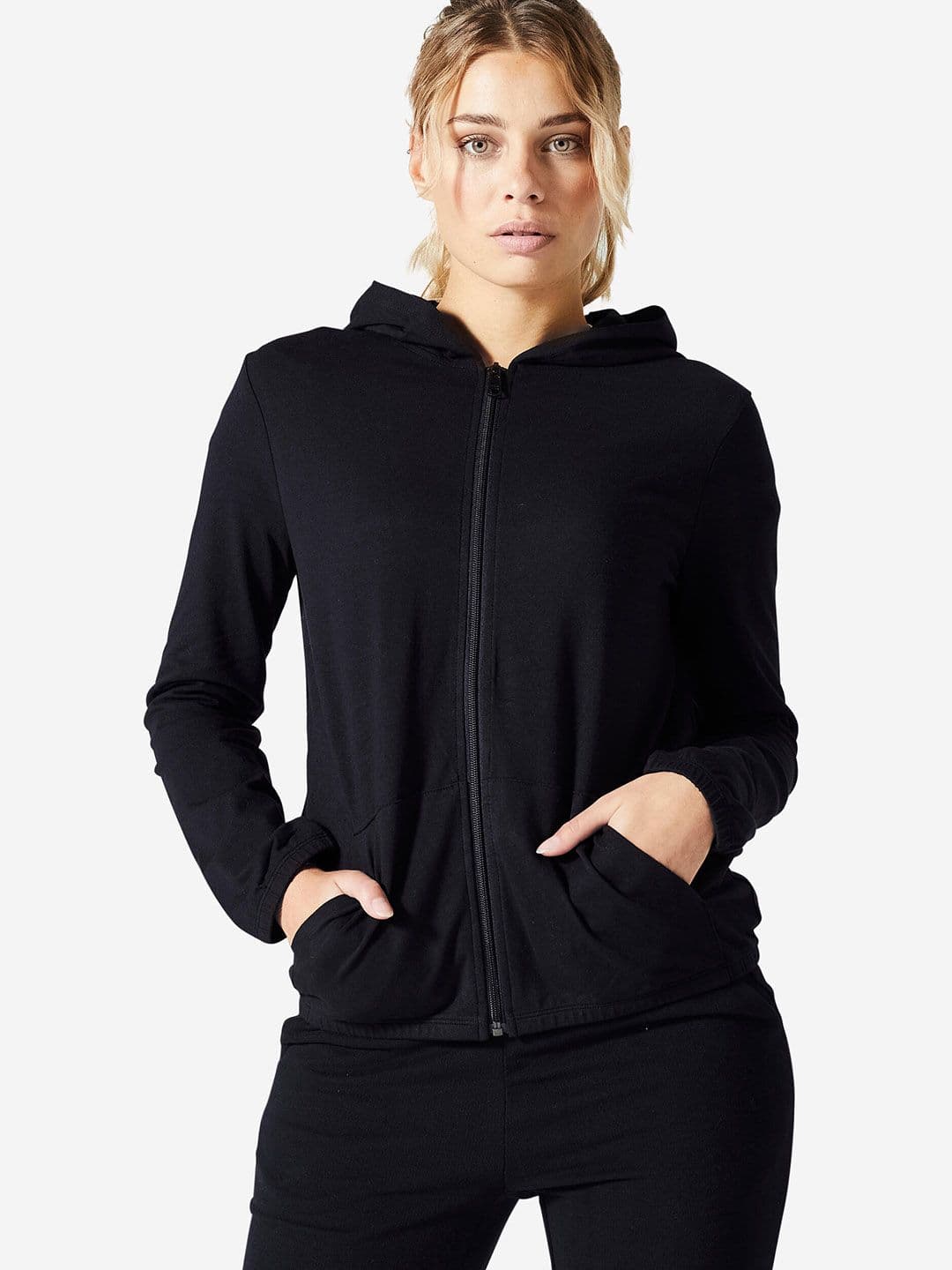 Decathlon Domyos - Women Black Stretchable Gym Sweatshirt - view 1