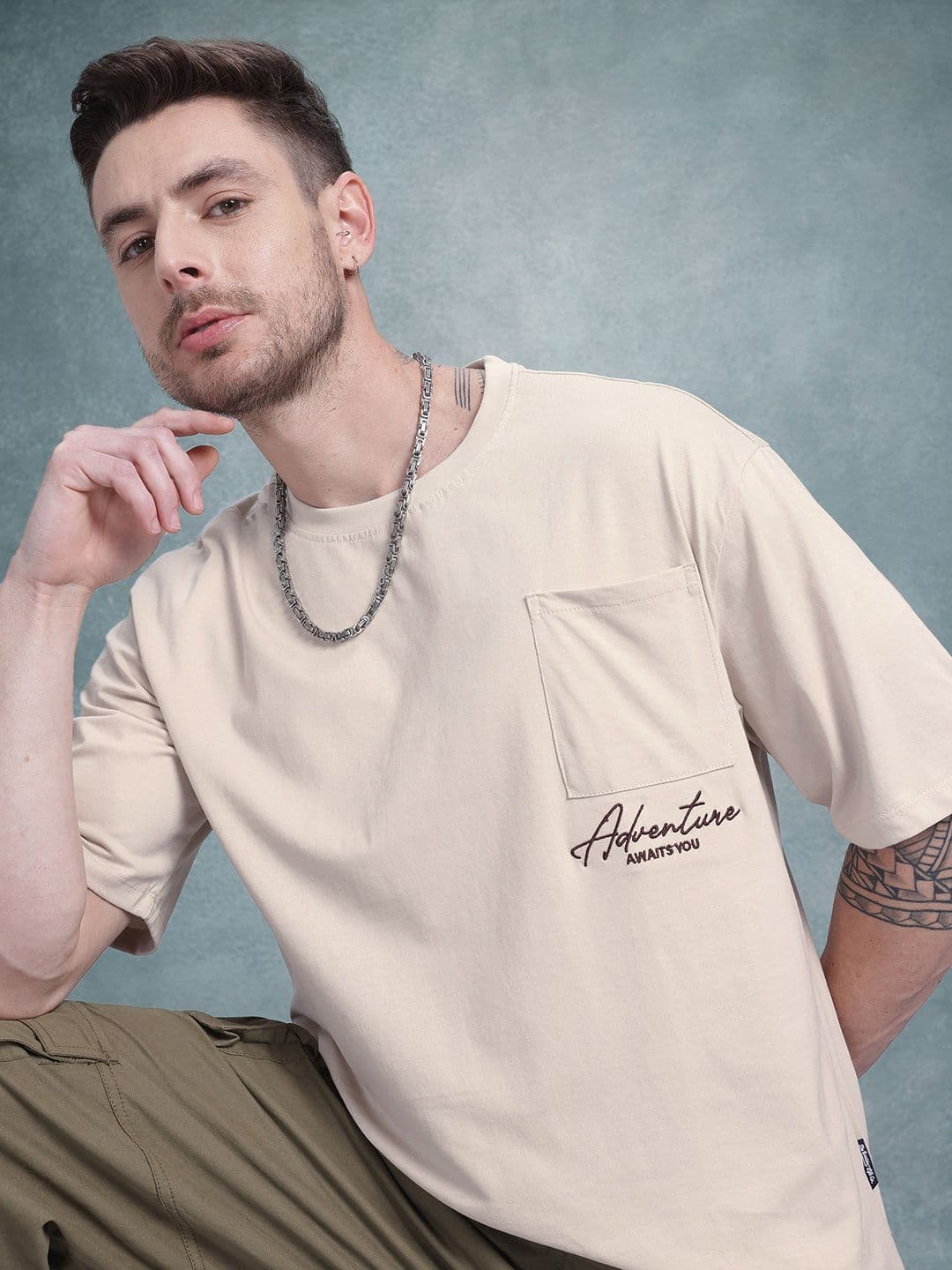 The Roadster Life Co. Men Pure Cotton Relaxed Fit T-shirt - view 1