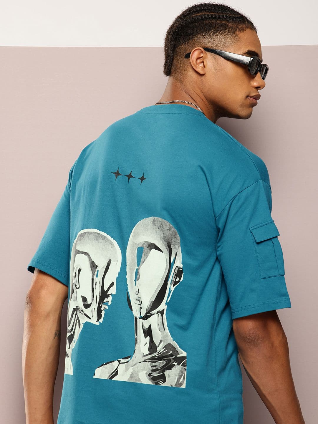 Kook N Keech Men Printed Drop-Shoulder Sleeves Oversized T-shirt - view 1