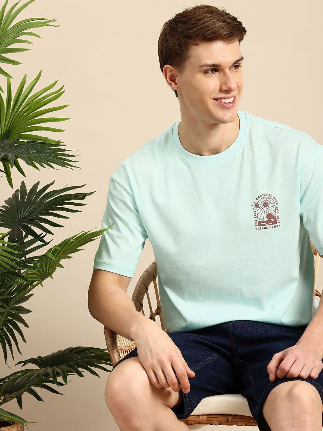 Mast & Harbour Men Printed Pure Cotton Bio Finish T-shirt - view 1