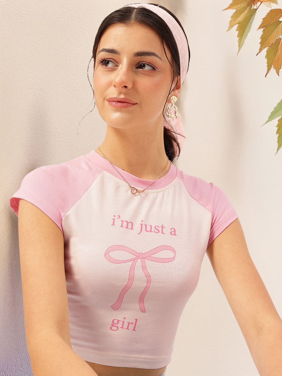 glitchez Typography Printed Crop T-shirt - view 1