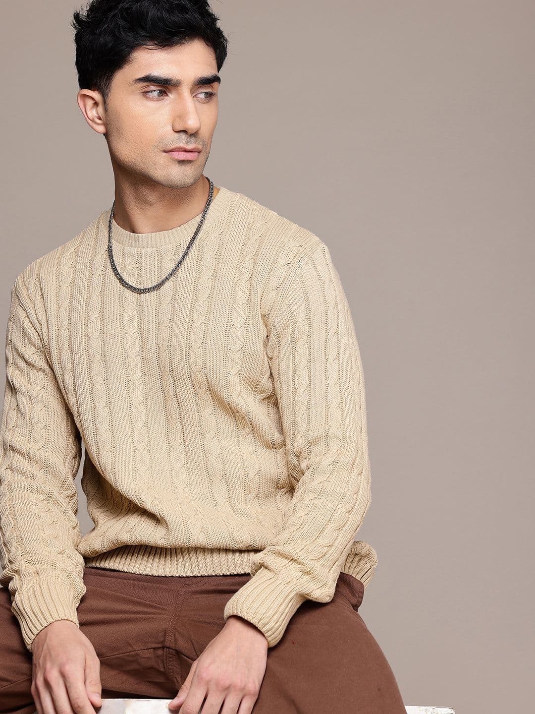 The Roadster Lifestyle Co. Men Cable Knit Pullover - view 1