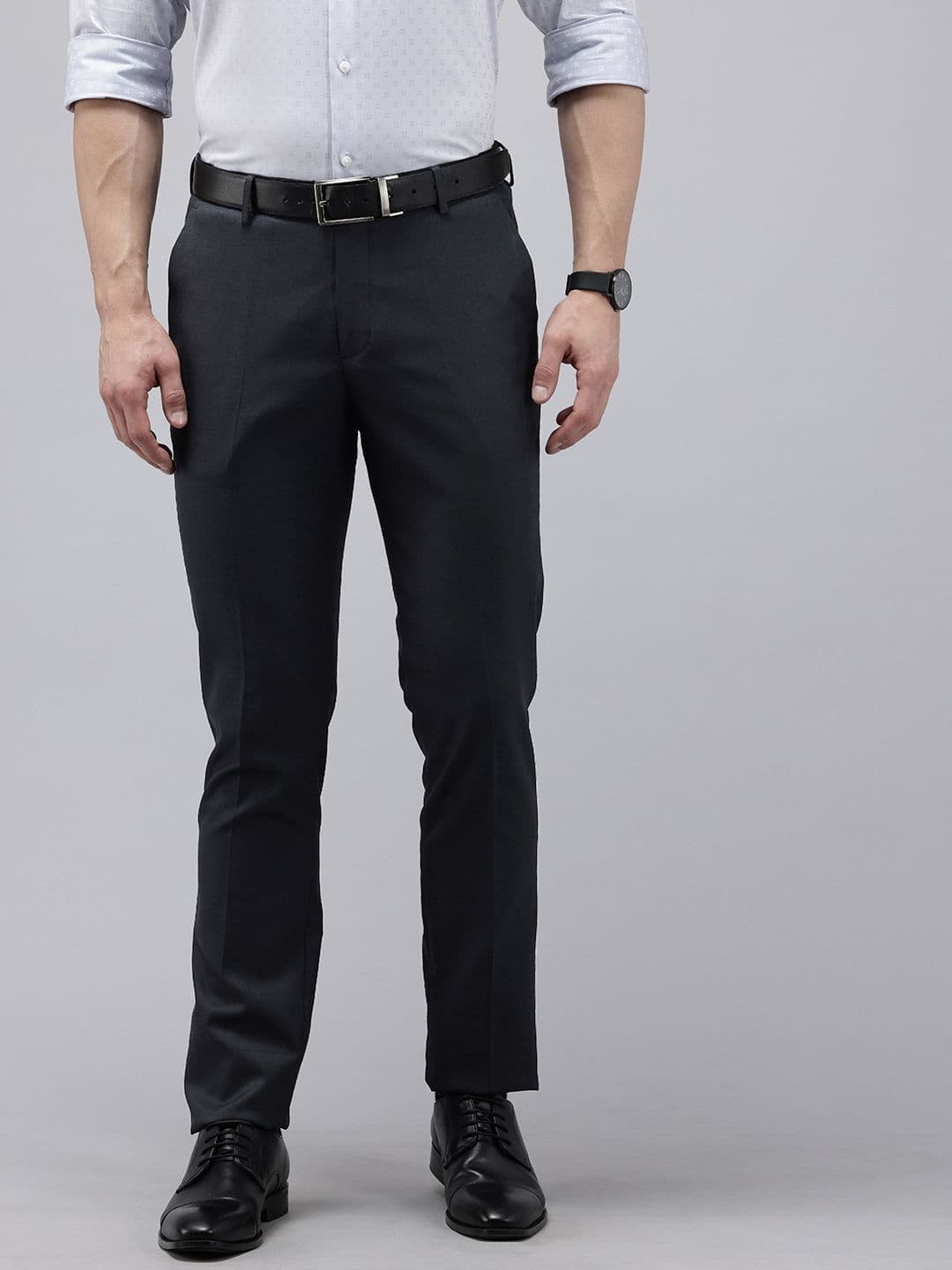 Arrow Men Checked Hudson Formal Tapered Fit Trousers - view 1