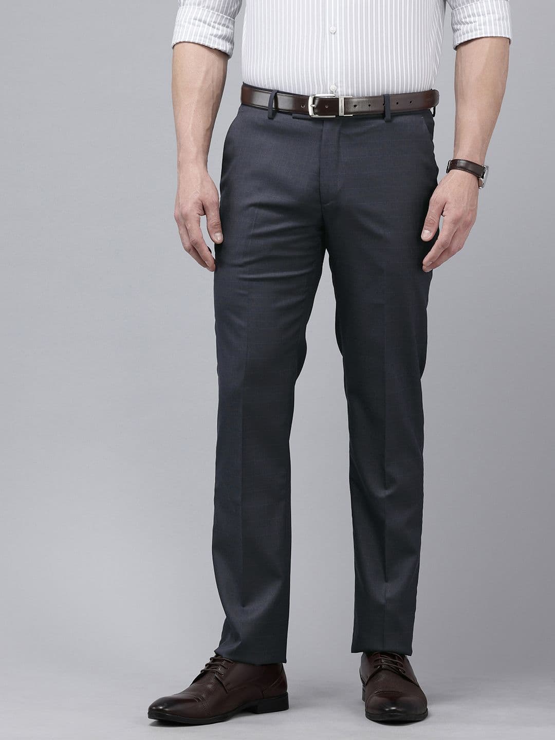 Arrow Men Checked Hudson Tapered Fit Formal Trousers - view 1