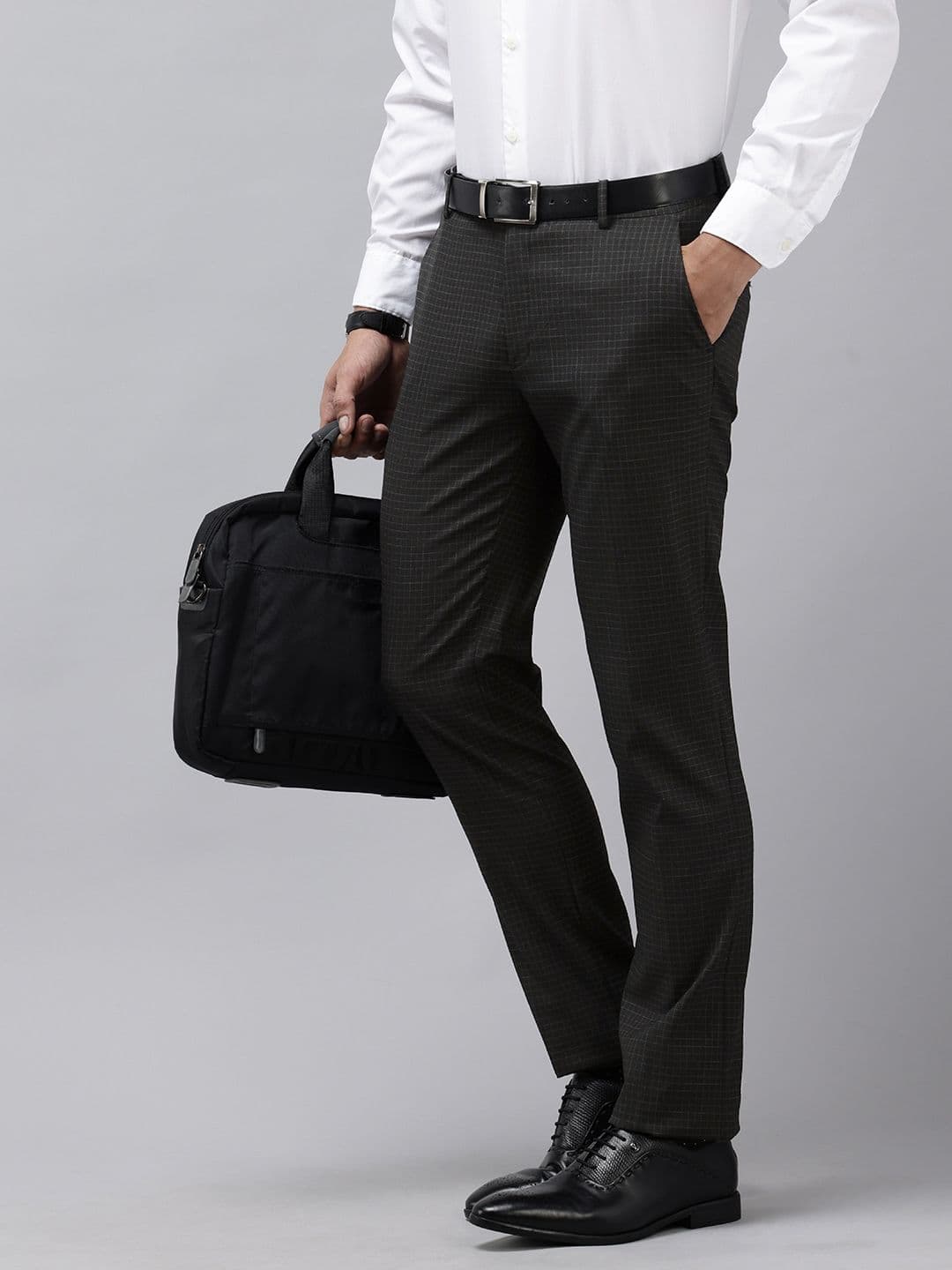 Arrow Men Checked Hudson Tapered Fit Trousers - view 1