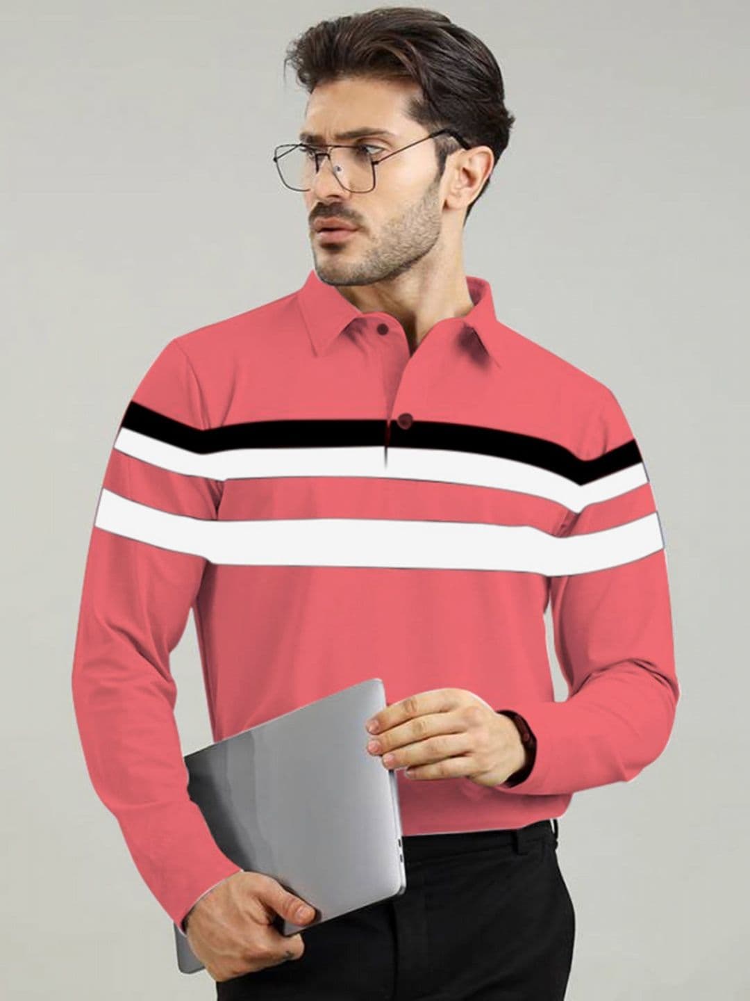 AUSK Striped Full Sleeve Polo Tshirt - view 1