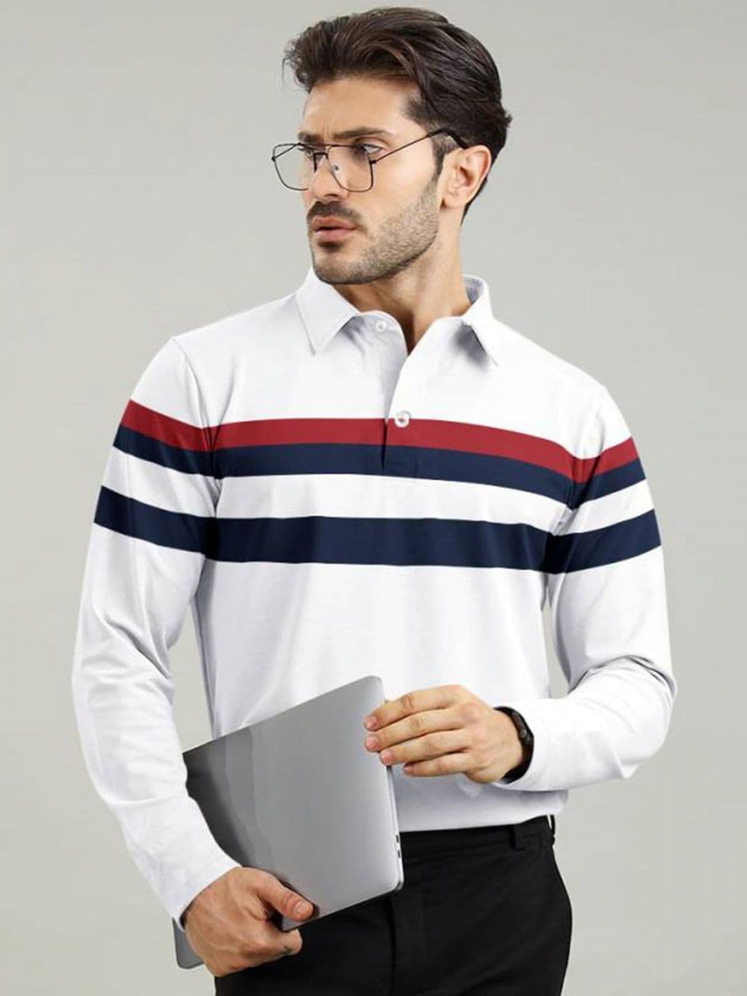 AUSK Striped Full Sleeve Polo Tshirt - view 1