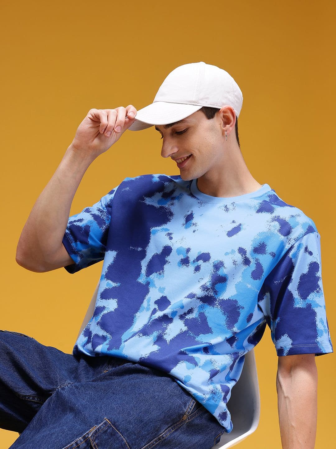 HERE&NOW Printed Relaxed Pure Cotton T-shirt - view 1