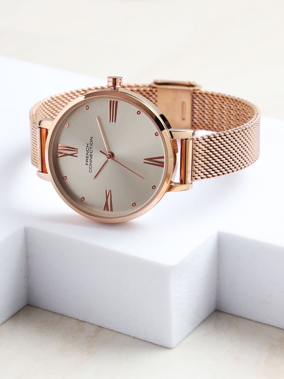 French Connection Women Embellished Dial Bracelet Style Straps Analogue Watch FCN0115SRGM - view 1