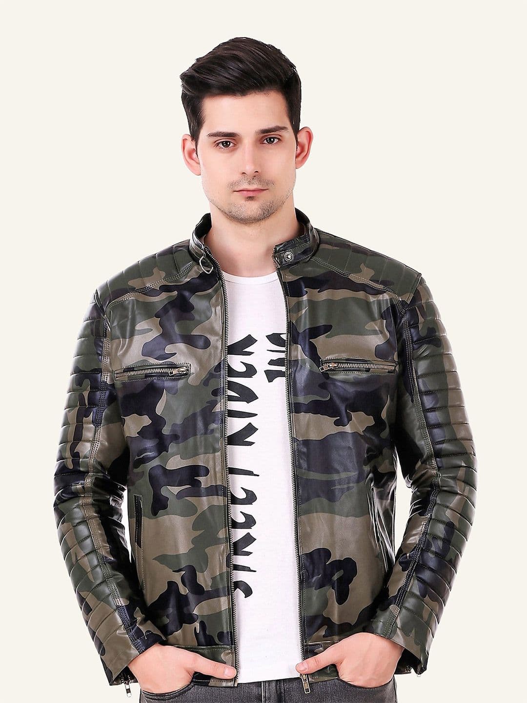 Leather Retail Men Biker Jacket - view 1