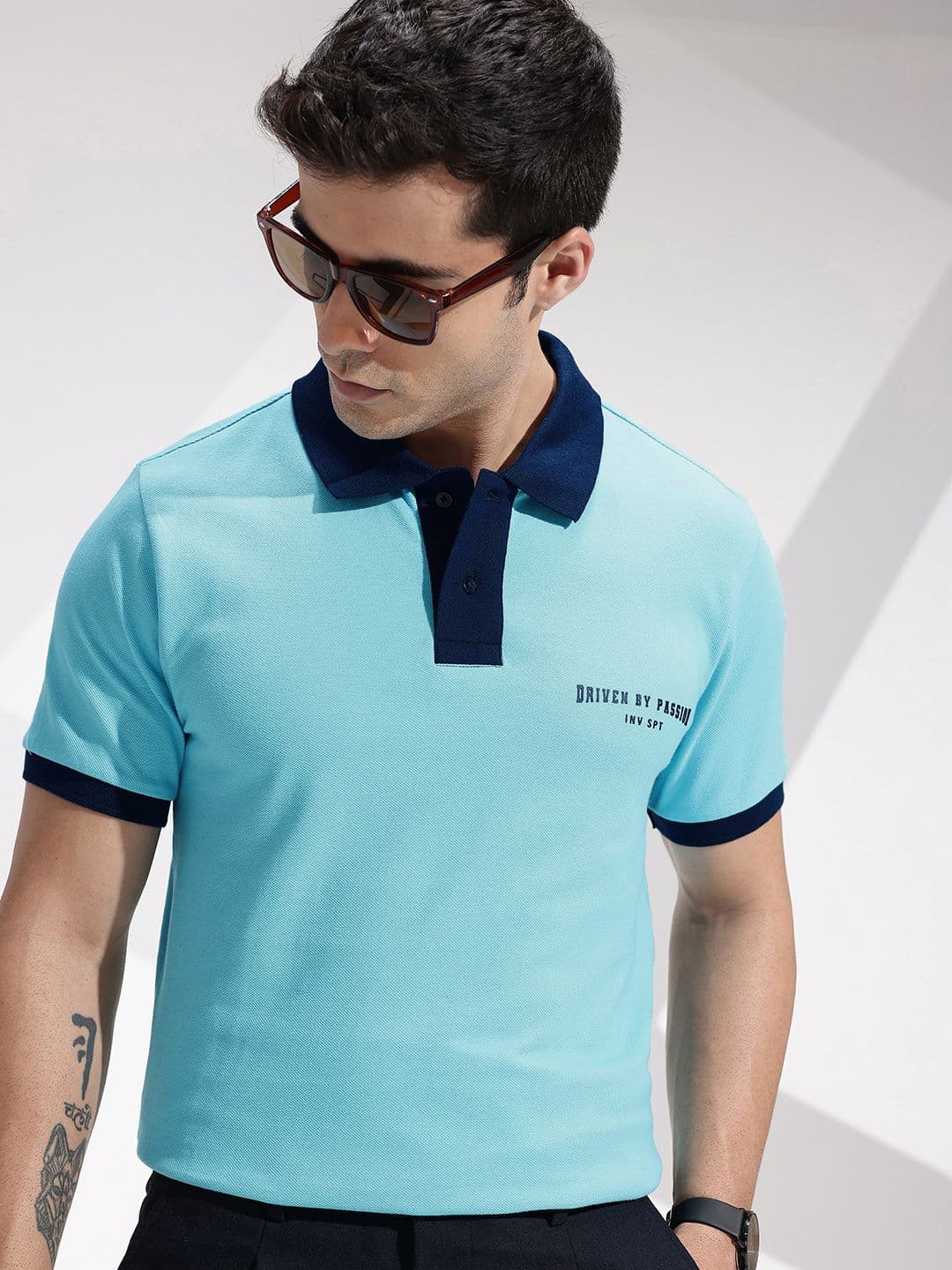 INVICTUS Pure Cotton Polo Collar T-shirt - view 1