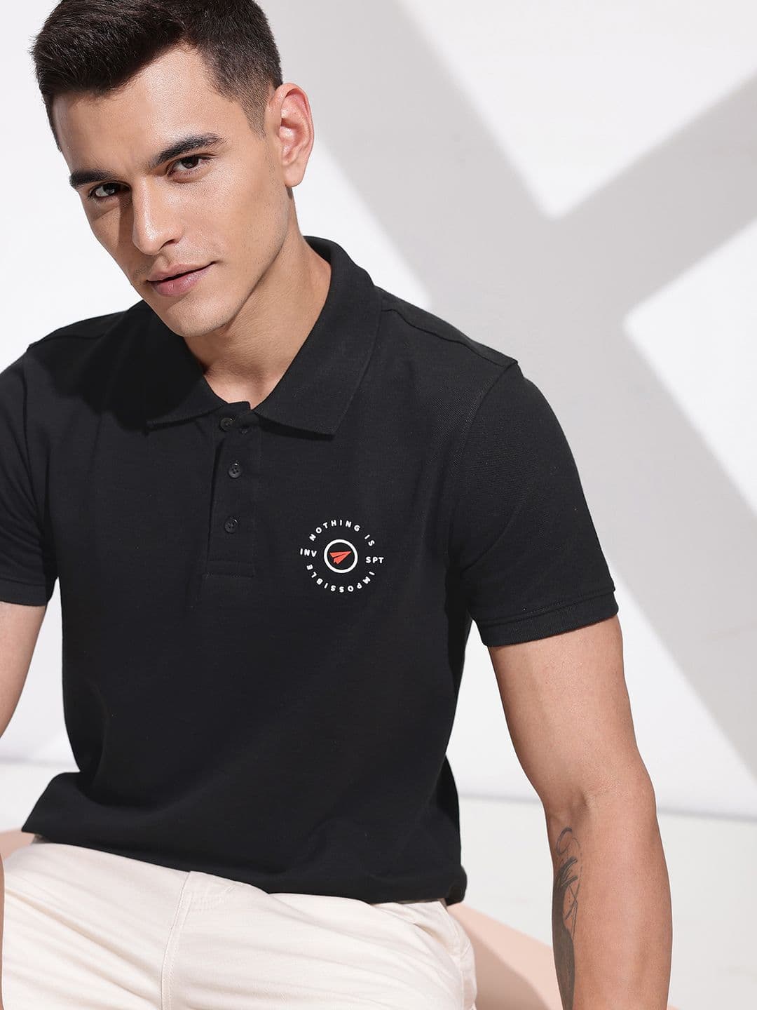 INVICTUS Polo Collar Pure Cotton T-shirt - view 1