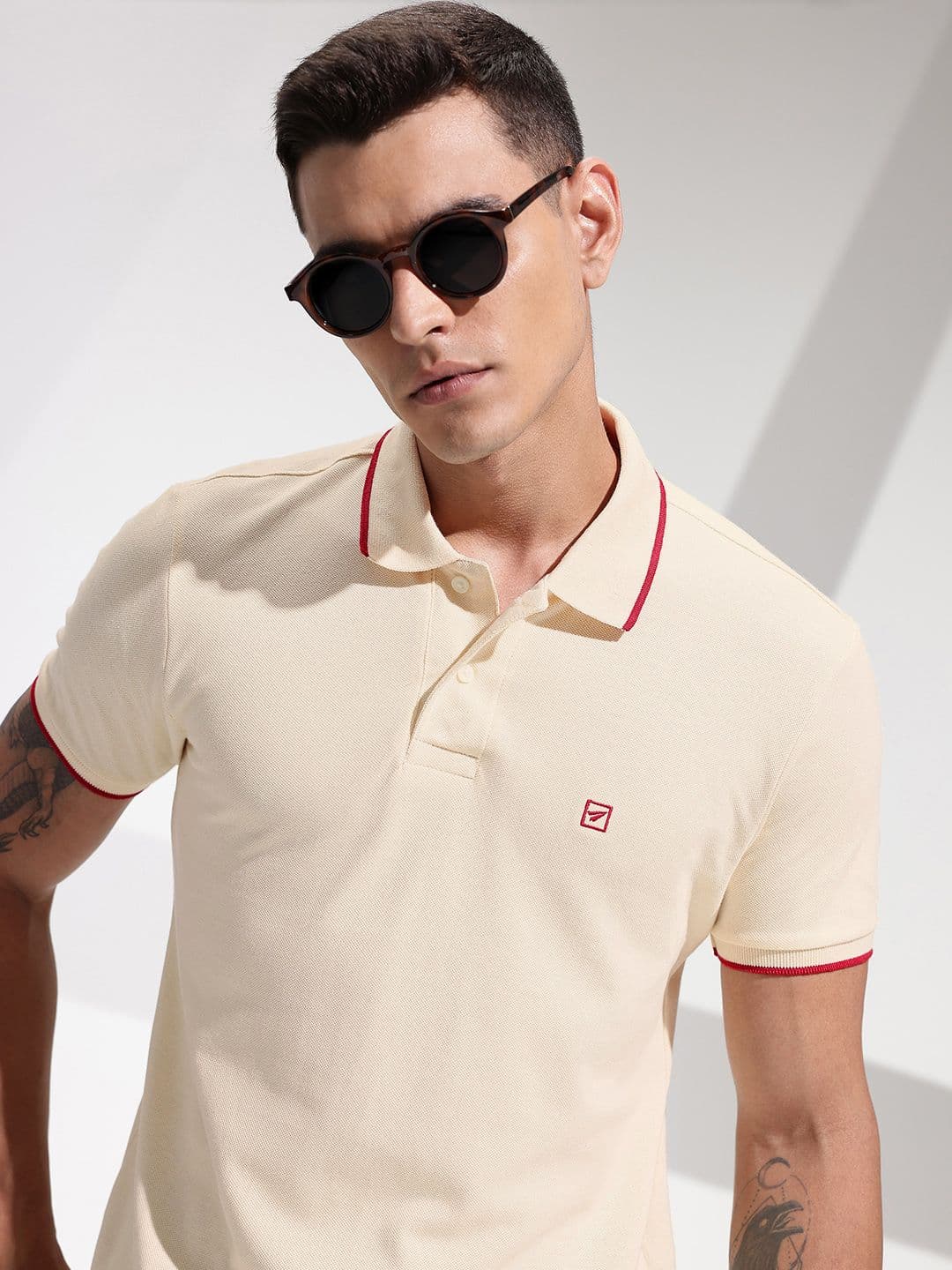 INVICTUS Polo Collar Pure Cotton T-shirt - view 1