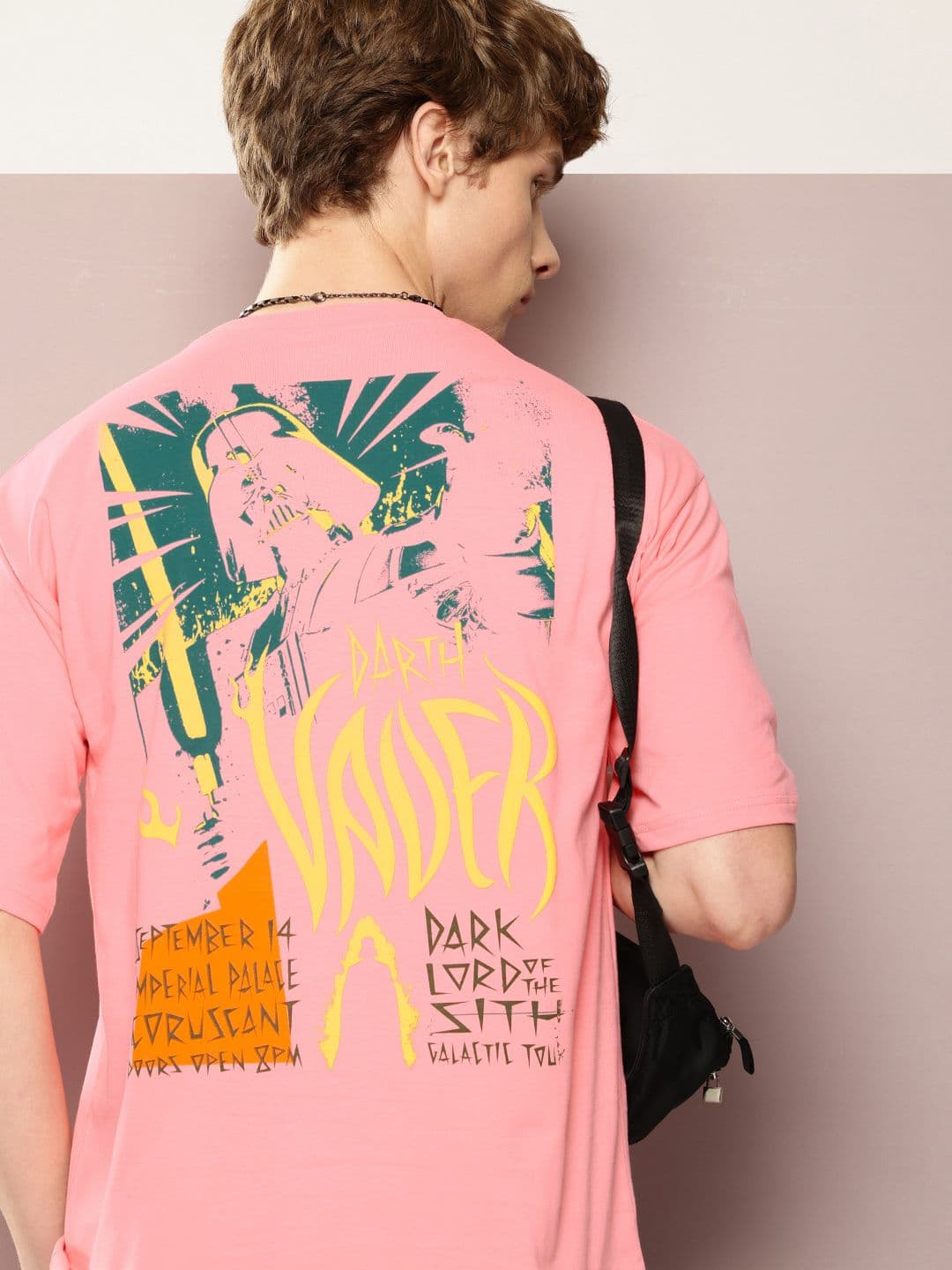 Kook N Keech Men Typography Star Wars Printed Oversized T-shirt With Cut & Sew Detail - view 1
