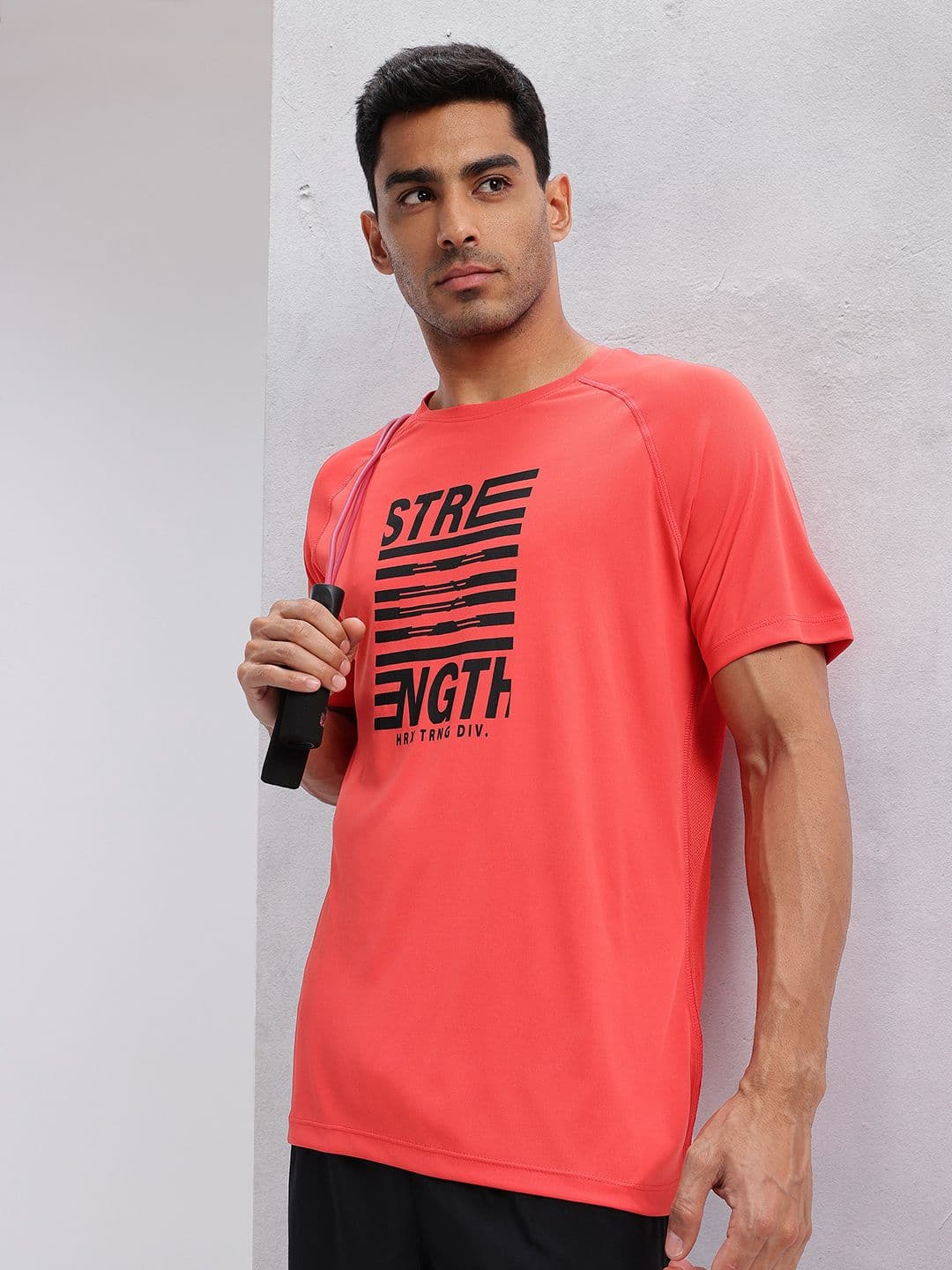 HRX by Hrithik Roshan Typography Printed Raglan Sleeves Training T-shirt - view 1