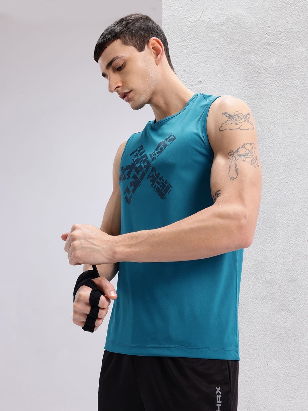 HRX by Hrithik Roshan Brand Logo Print Rapid-Dry Training T-shirt - view 1