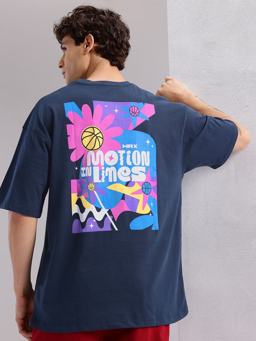 HRX by Hrithik Roshan Graphic Print Drop-Shoulder Sleeves T-shirt - view 1