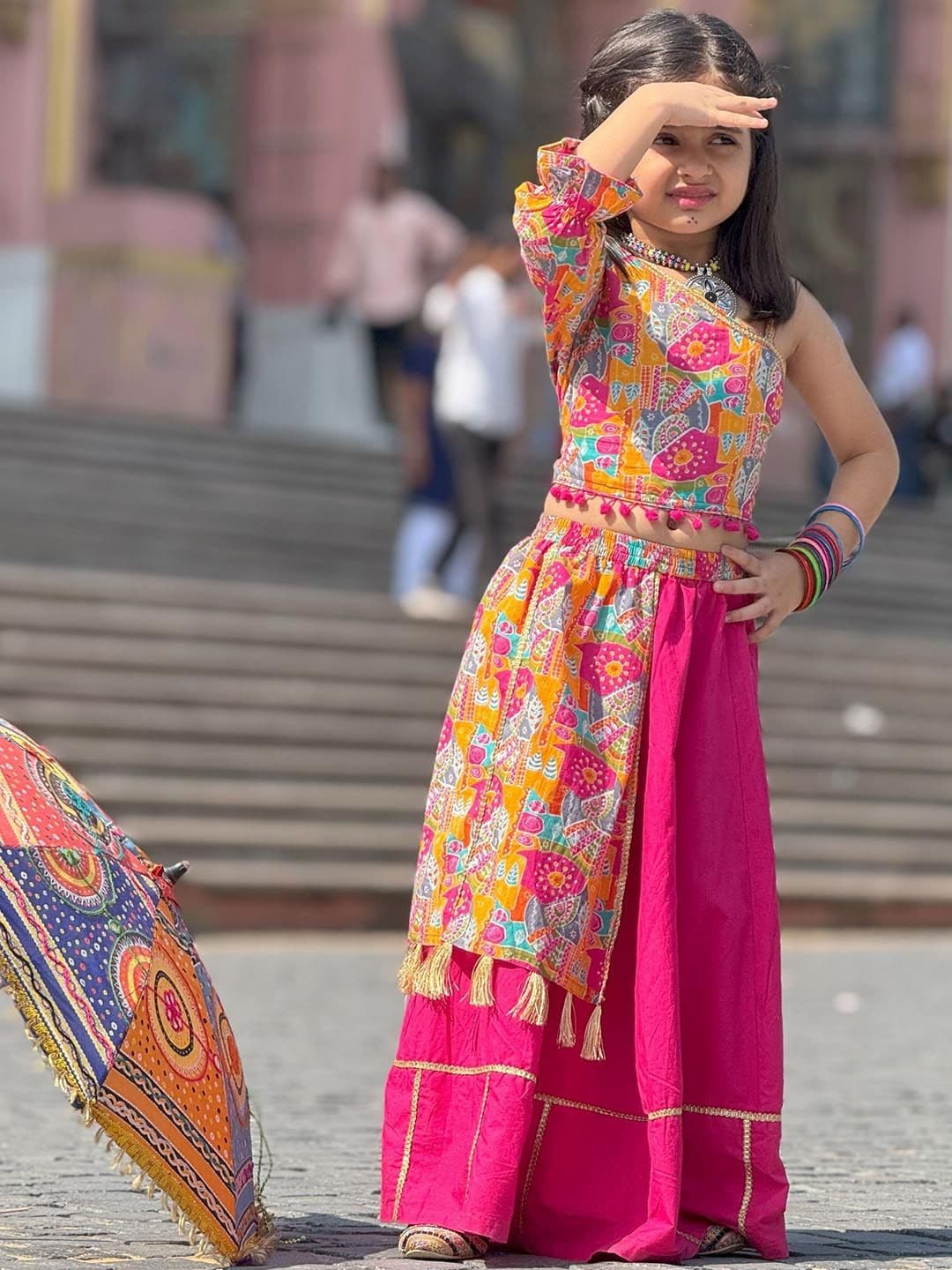 Peekaaboo Kids Girls Printed Ready to Wear Lehenga & - view 1