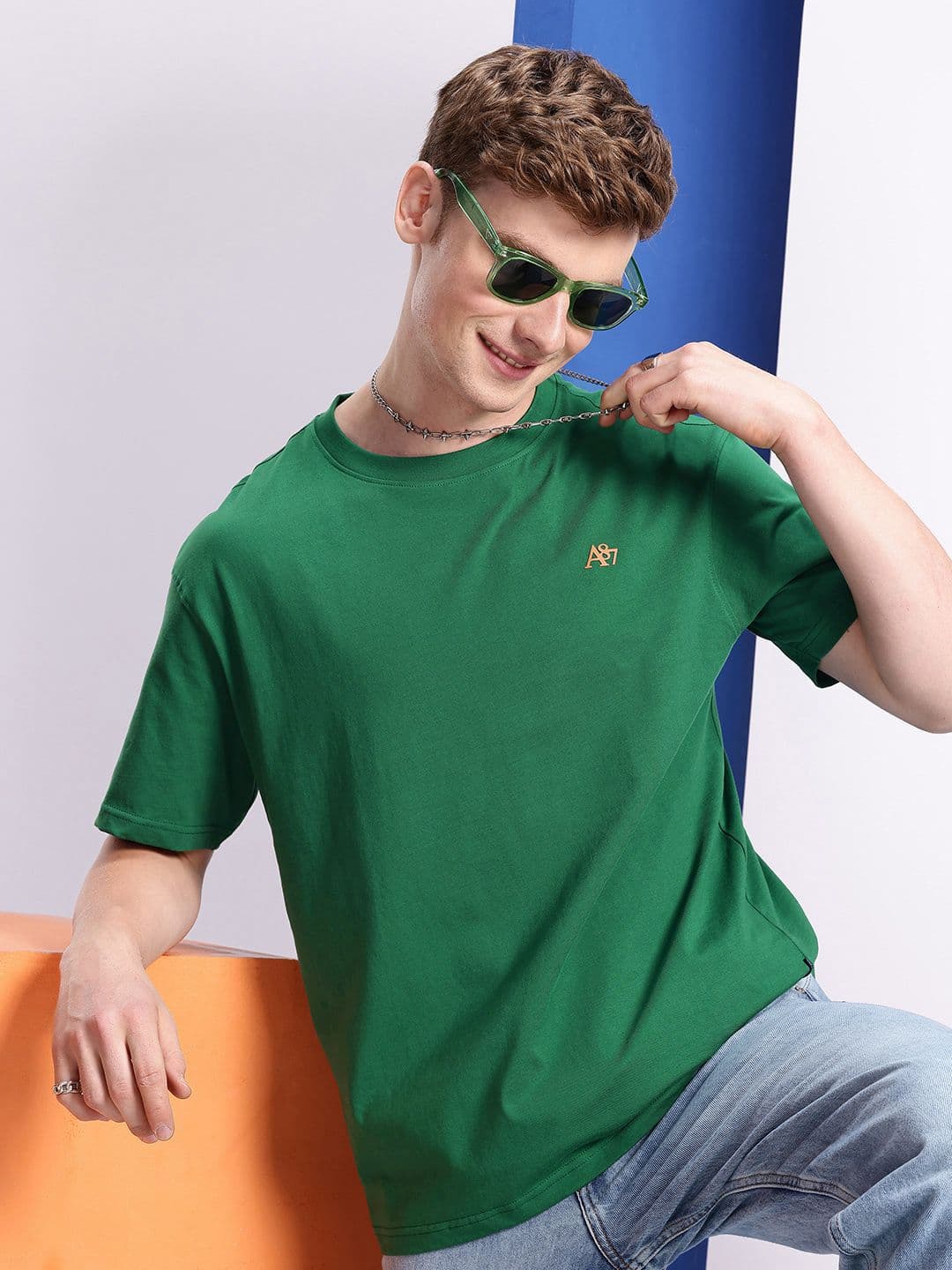 Aeropostale Relaxed fit drop shoulder sleeves Pure Cotton T-shirt - view 1