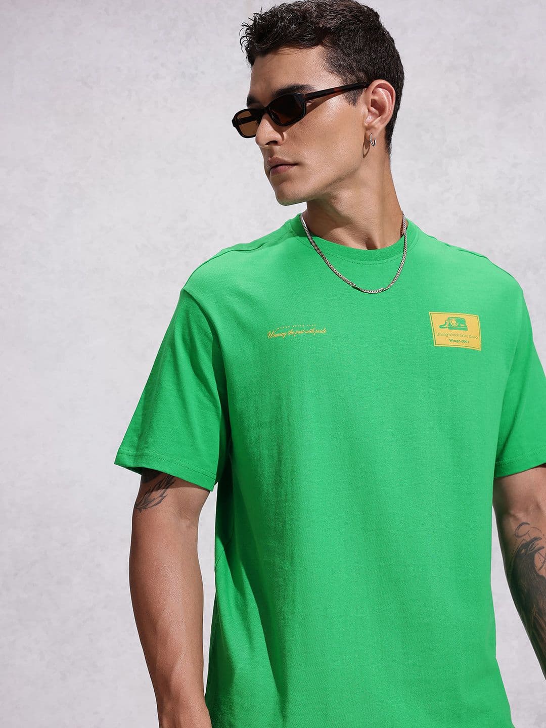 WROGN Oversized Fit Graphic Printed Pure Cotton T-shirt - view 1