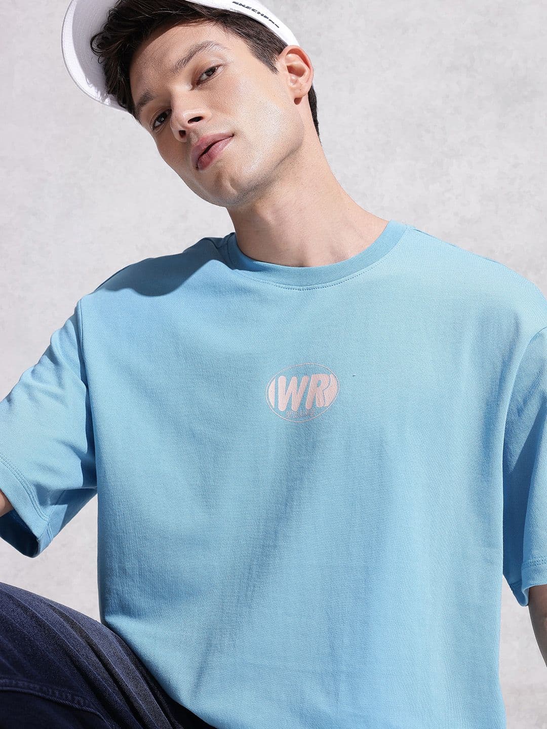 WROGN Drop-Shoulder Sleeves Pure Cotton Oversized T-shirt - view 1
