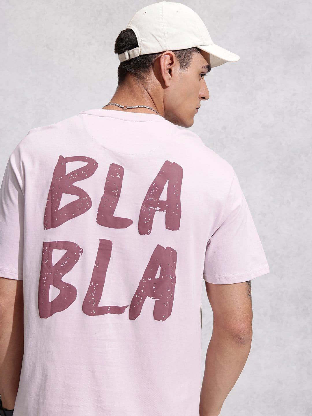 WROGN Typography Printed Drop-Shoulder Sleeves Oversized Cotton T-shirt - view 1