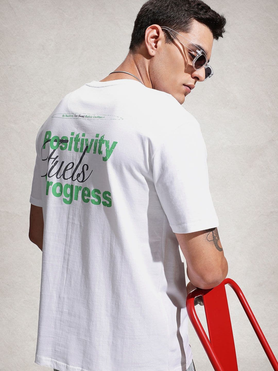 WROGN Cotton Typography Printed Oversized T-shirt - view 1