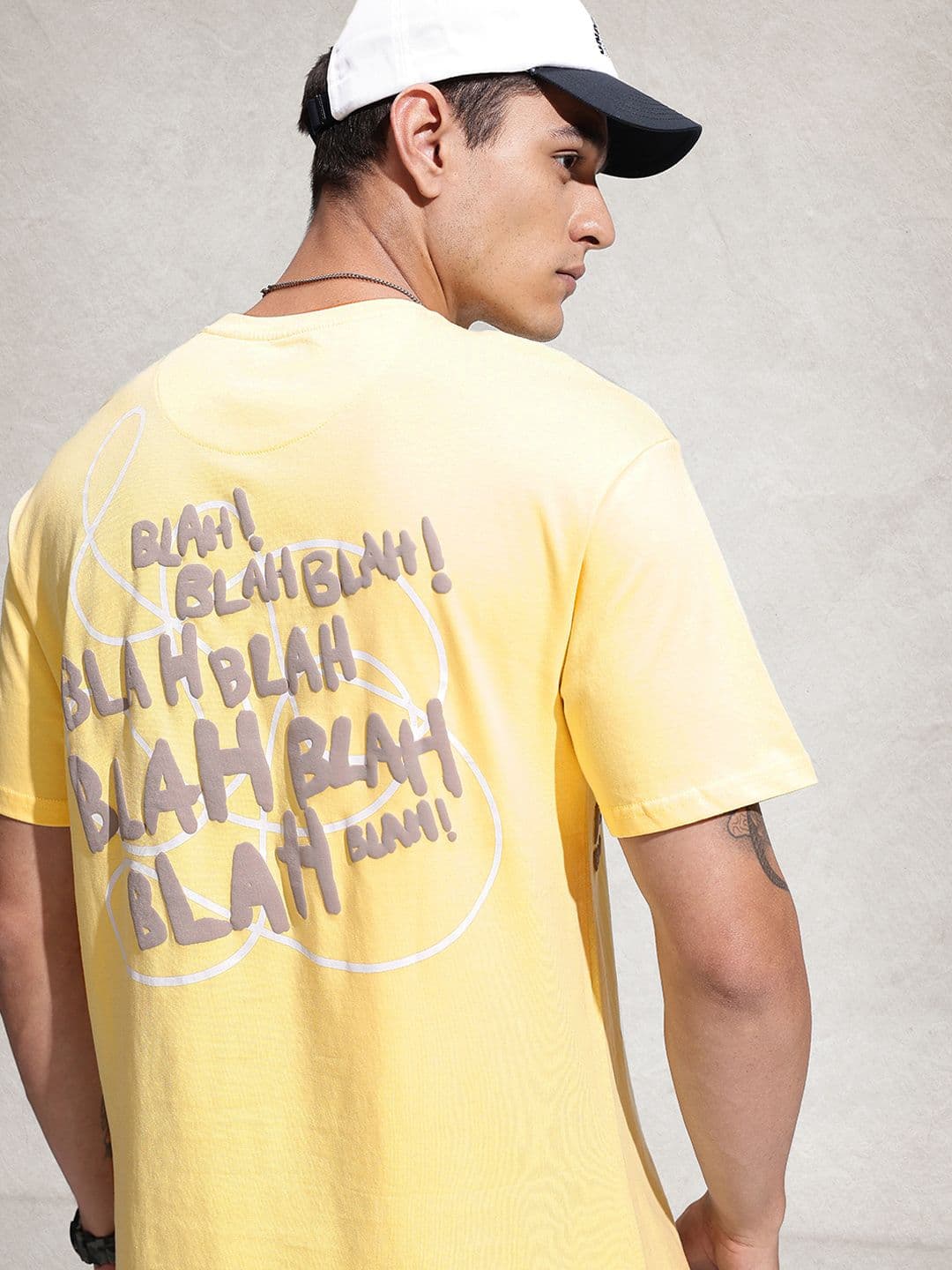 WROGN Oversized Fit Typography Printed Pure Cotton T-Shirt - view 1
