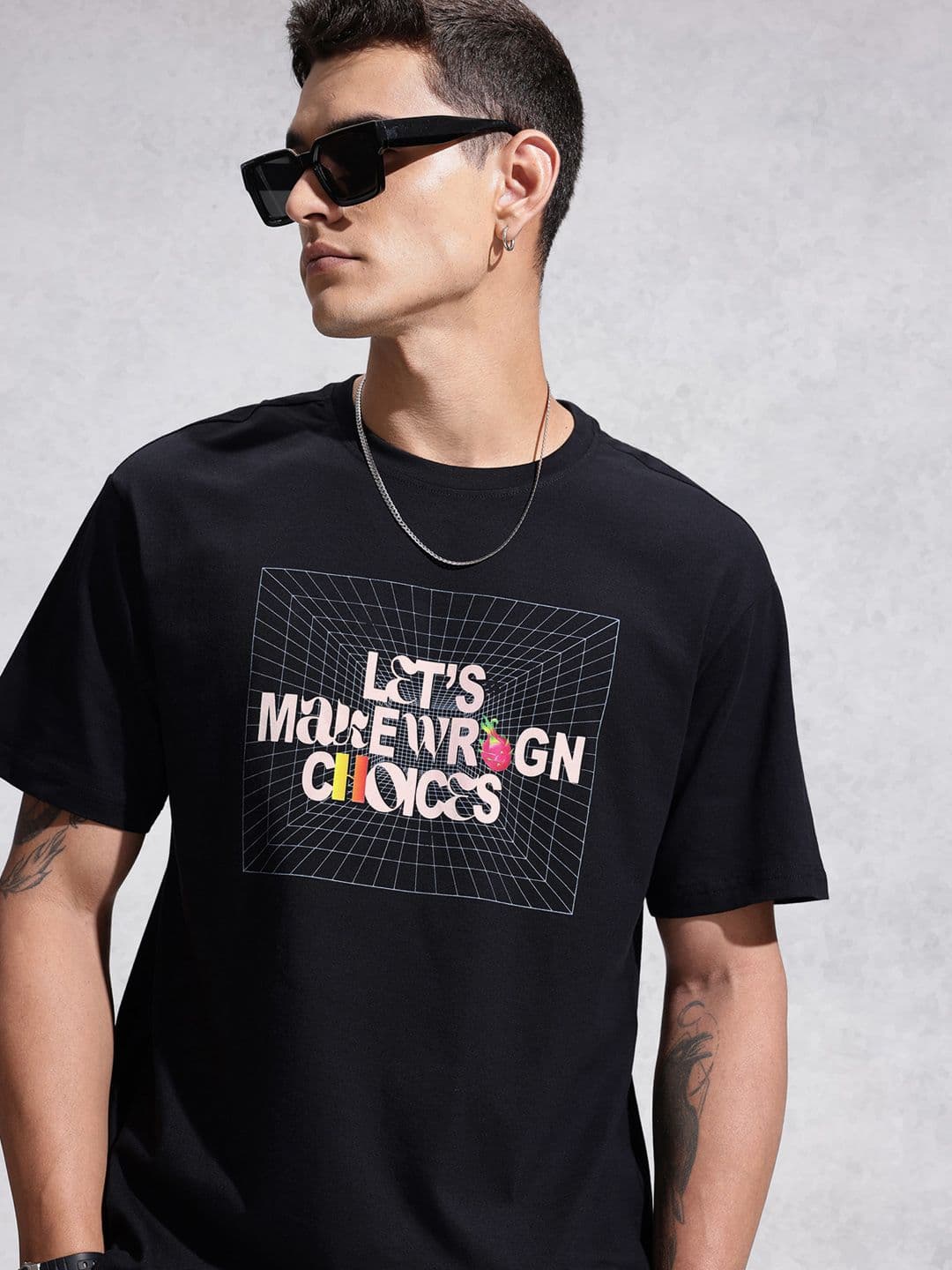 WROGN Cotton Typography Printed Oversized T-shirt - view 1