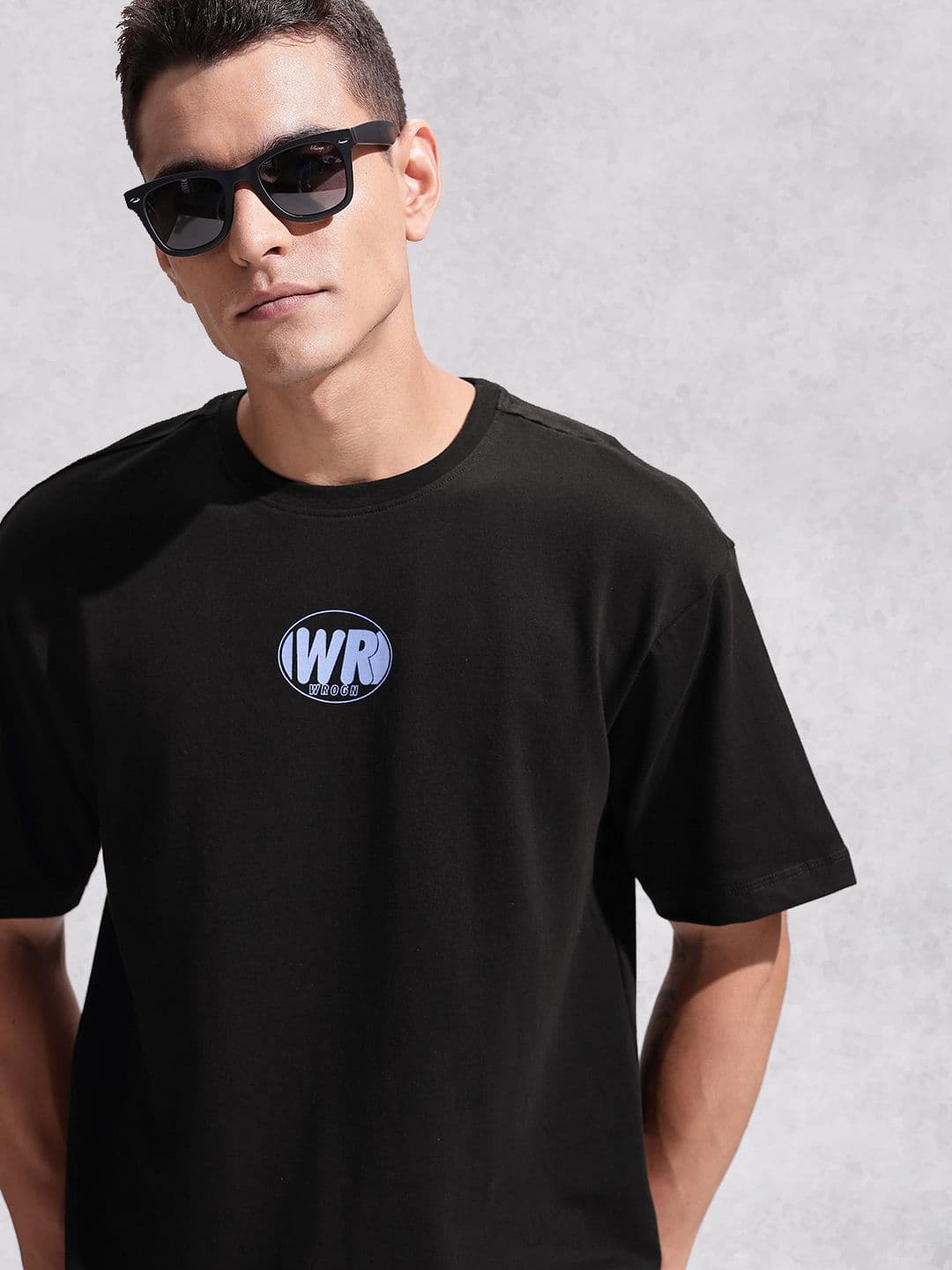 WROGN Oversized Fit Brand Logo Printed Pure Cotton T-shirt - view 1