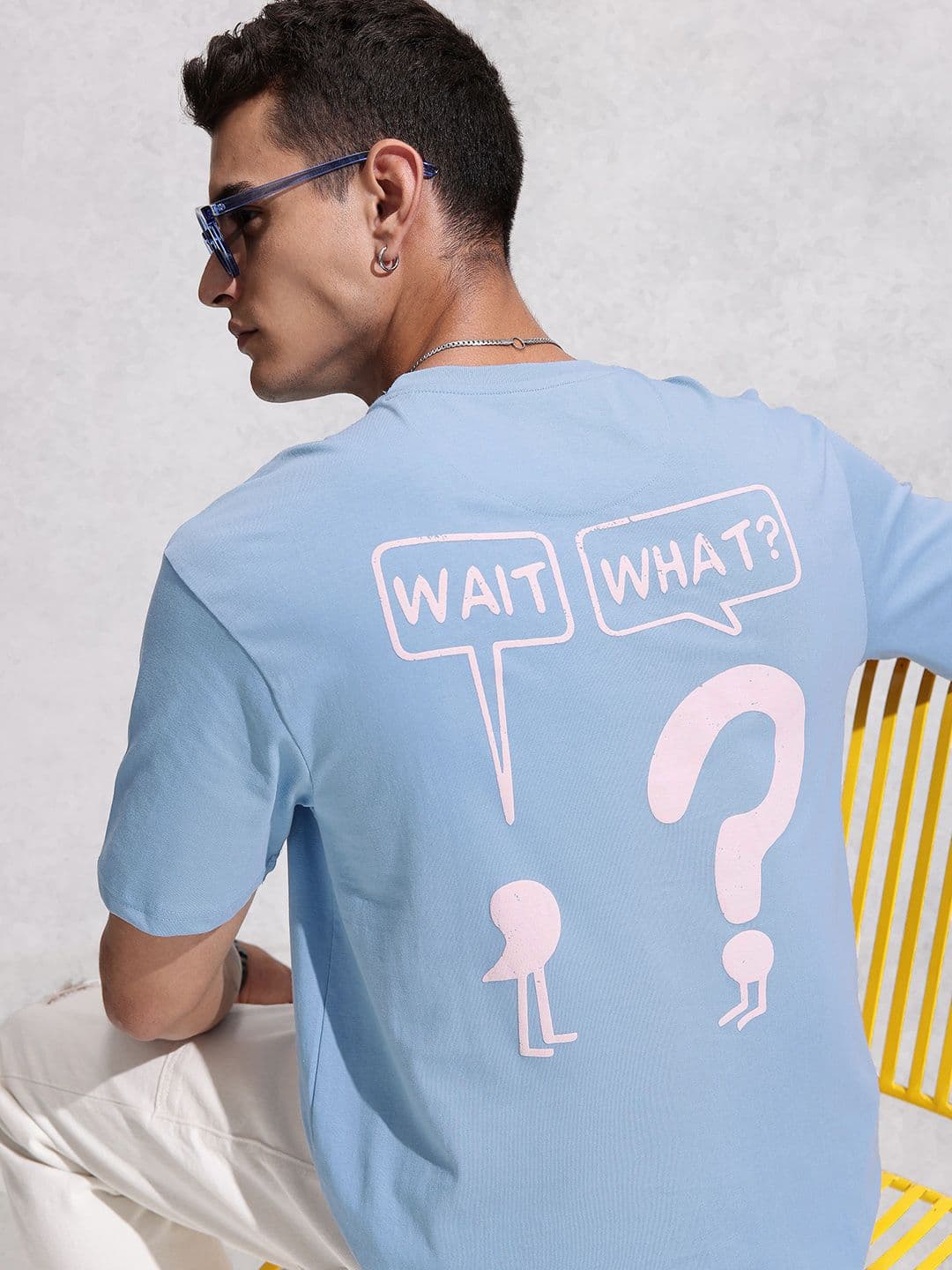 WROGN Printed Drop-Shoulder Sleeves Oversized Cotton T-shirt - view 1