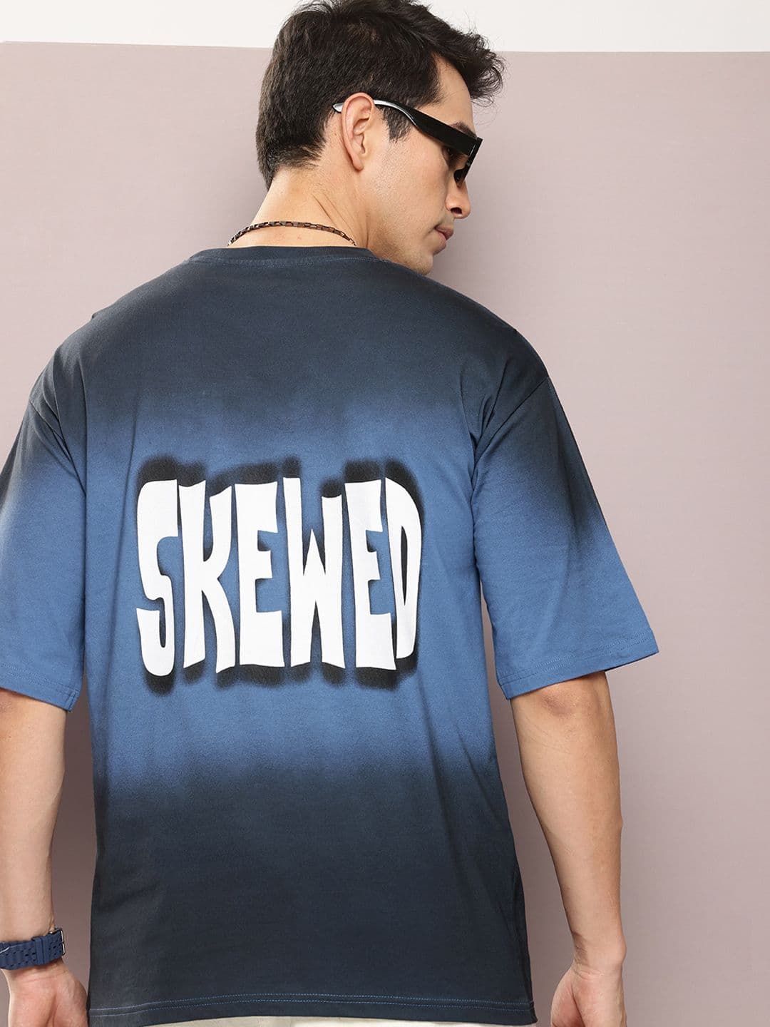 Kook N Keech Typography Dyed Oversized T-shirt with Pocket Detail - view 1
